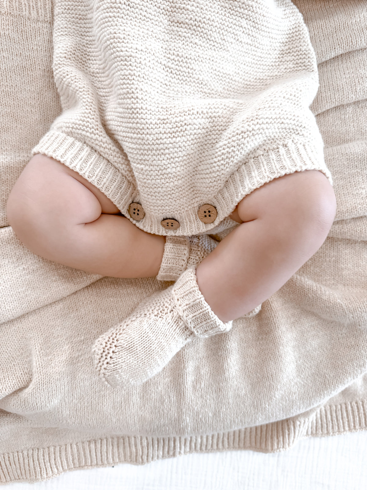 Chunky Purl Knit Romper - French Cream