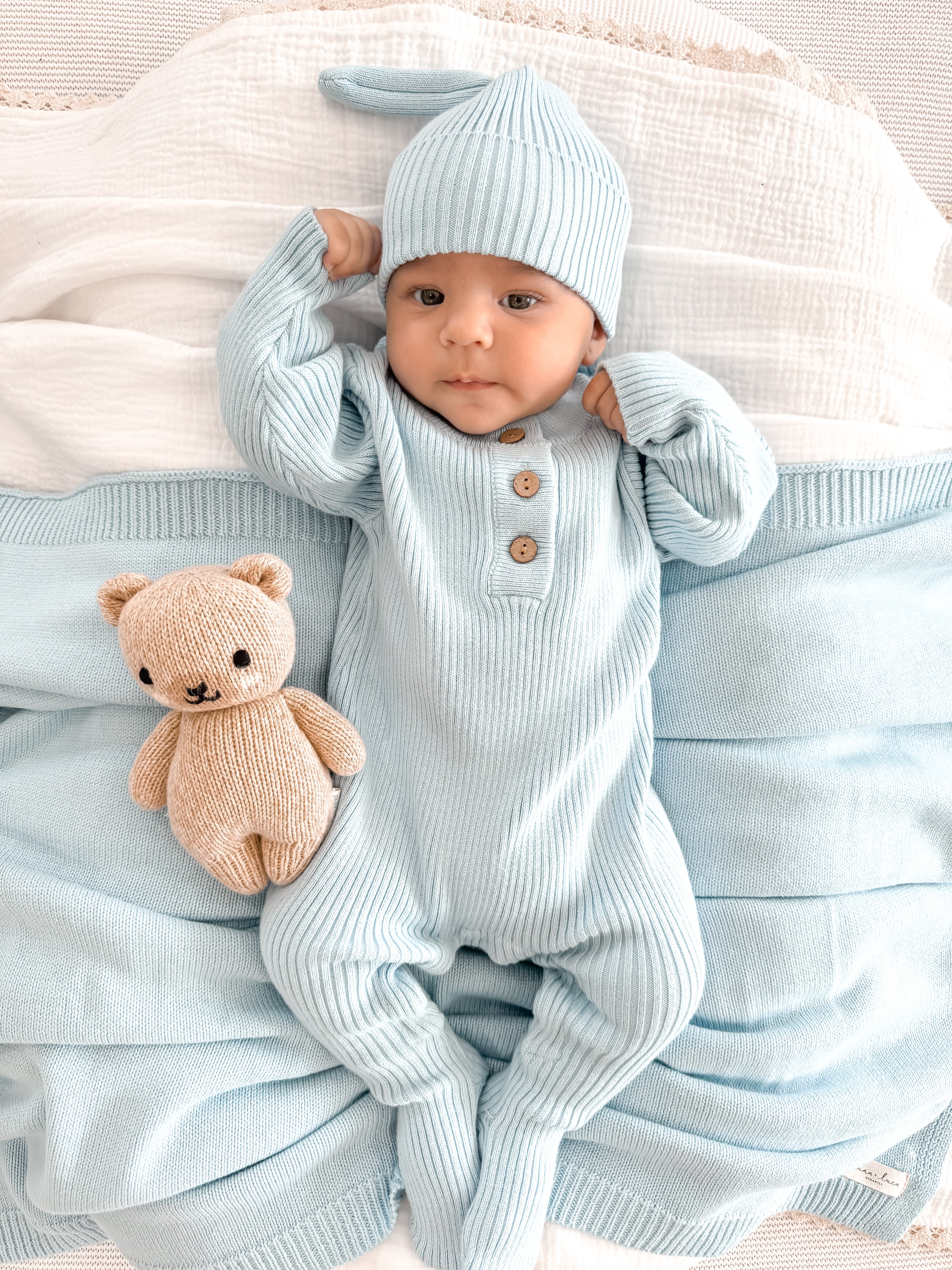 Baby Rib Henley Bundle - Powder Blue