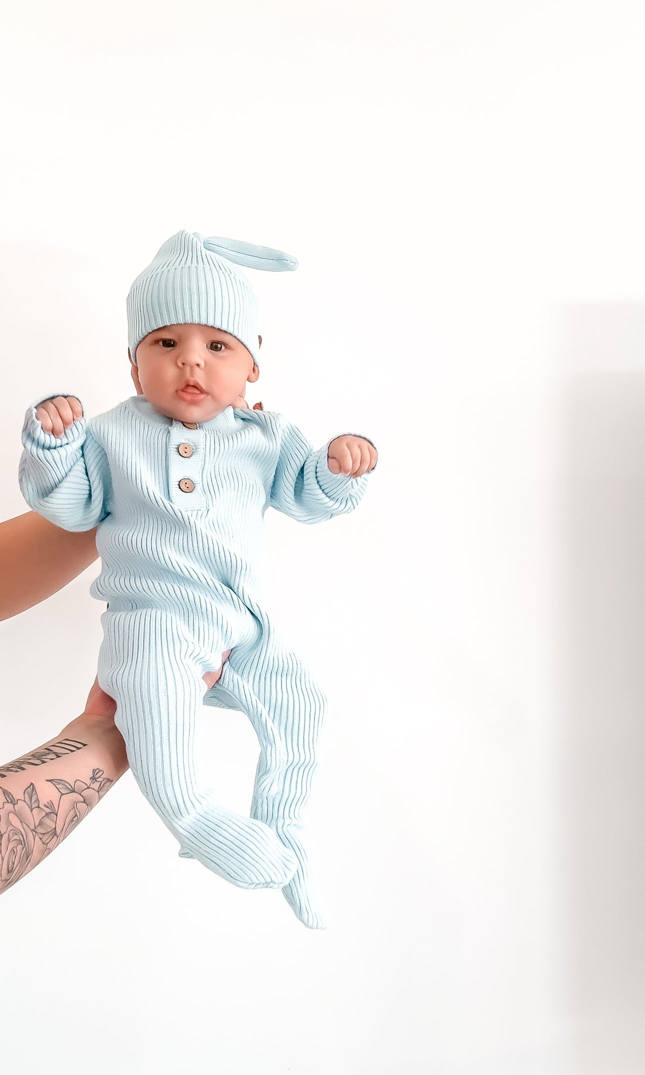 Baby Rib Henley Bundle - Powder Blue