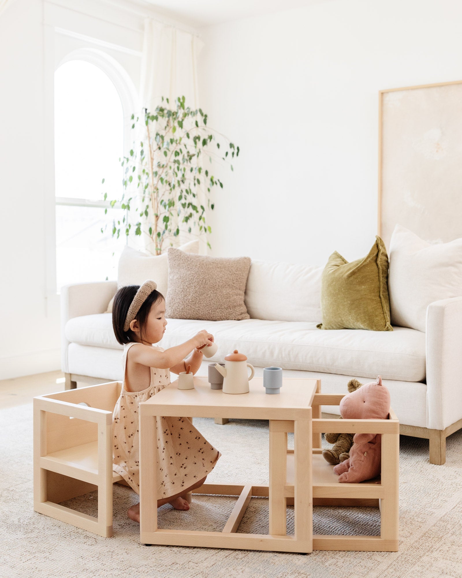 Reversible Chair and Play Table Set Playroom Piccalio Table + Two Chairs  