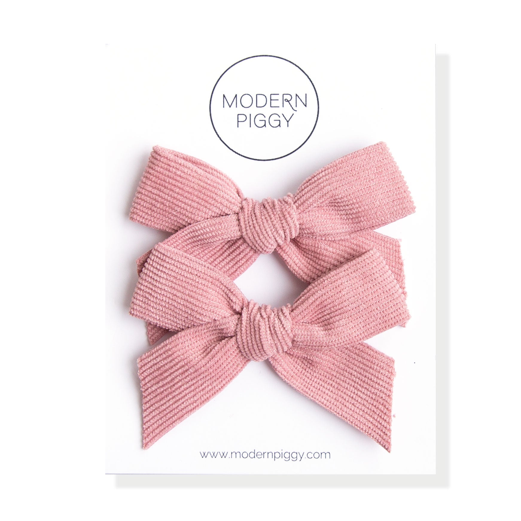 Rosewood | Pigtail Set - Corduroy Ribbon Bow