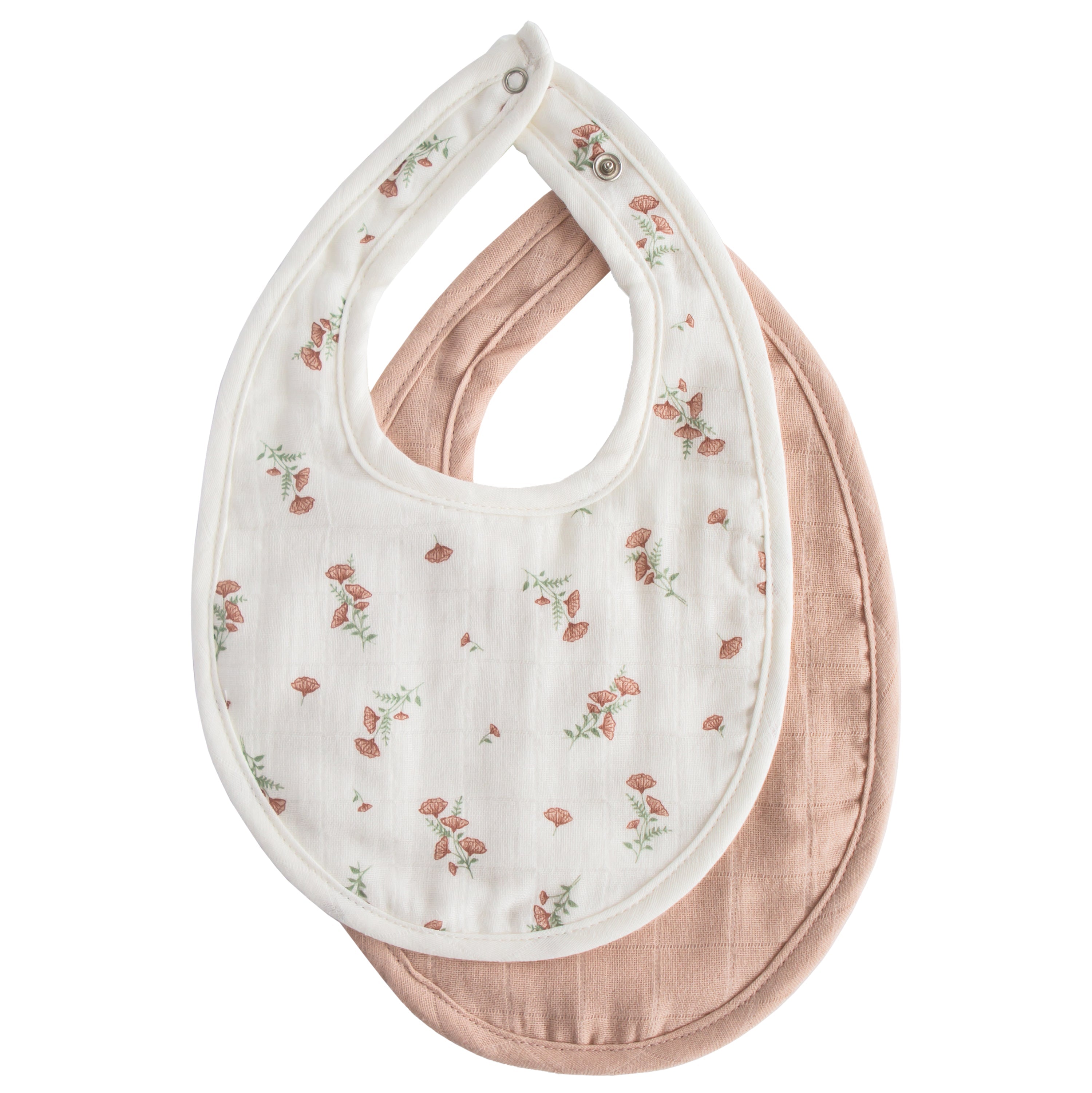 Muslin Bib 2-Pack Muslin Bib Mushie Blush/Pink Floral  