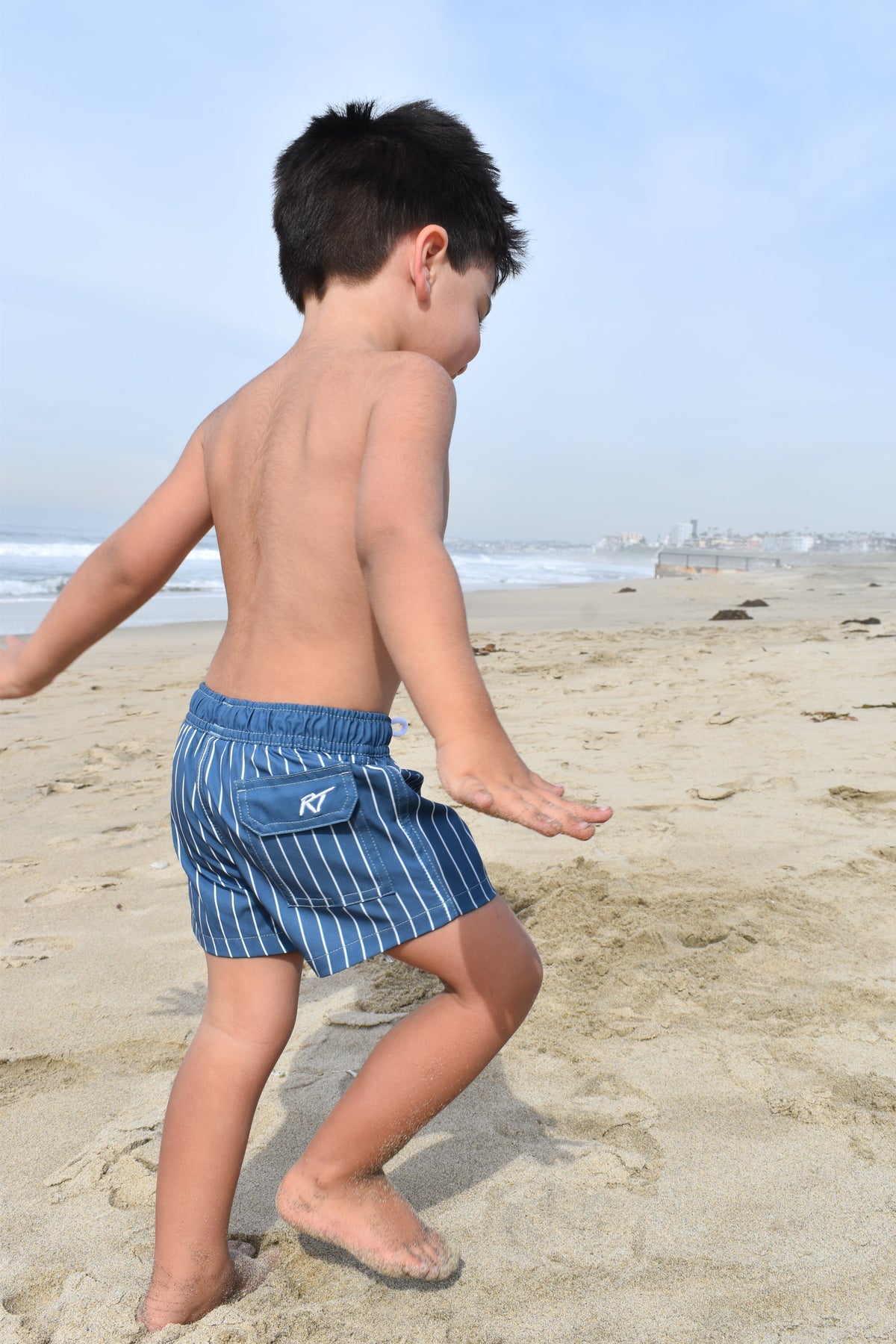 PINSTRIPE BLUE SWIMMIE