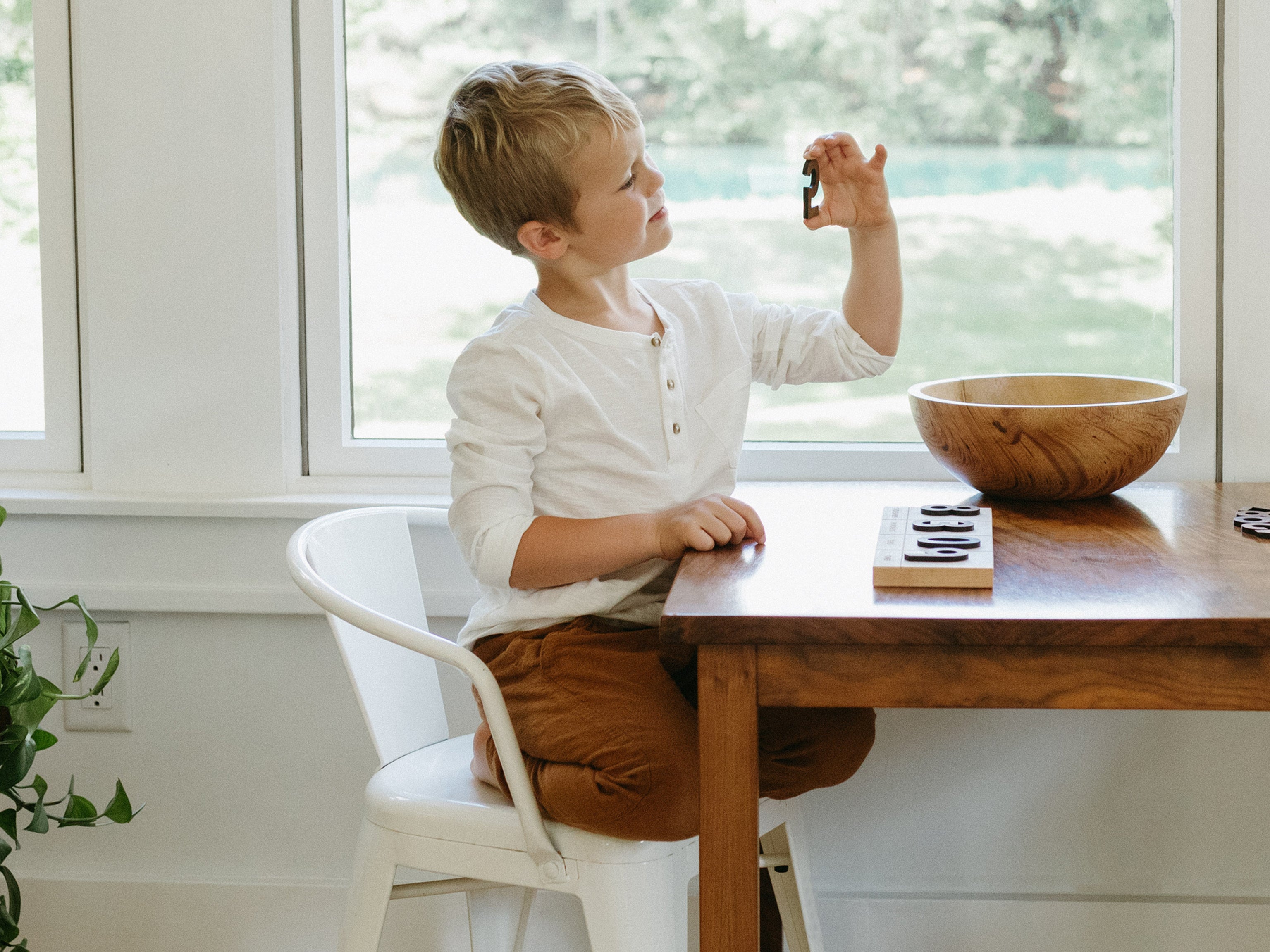 Wooden Number Set • Wood Numerals & Math Symbols in Walnut