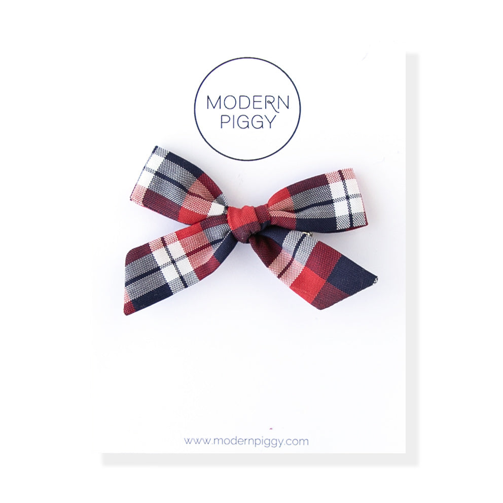 Patriotic Plaid | Hand-tied Bow