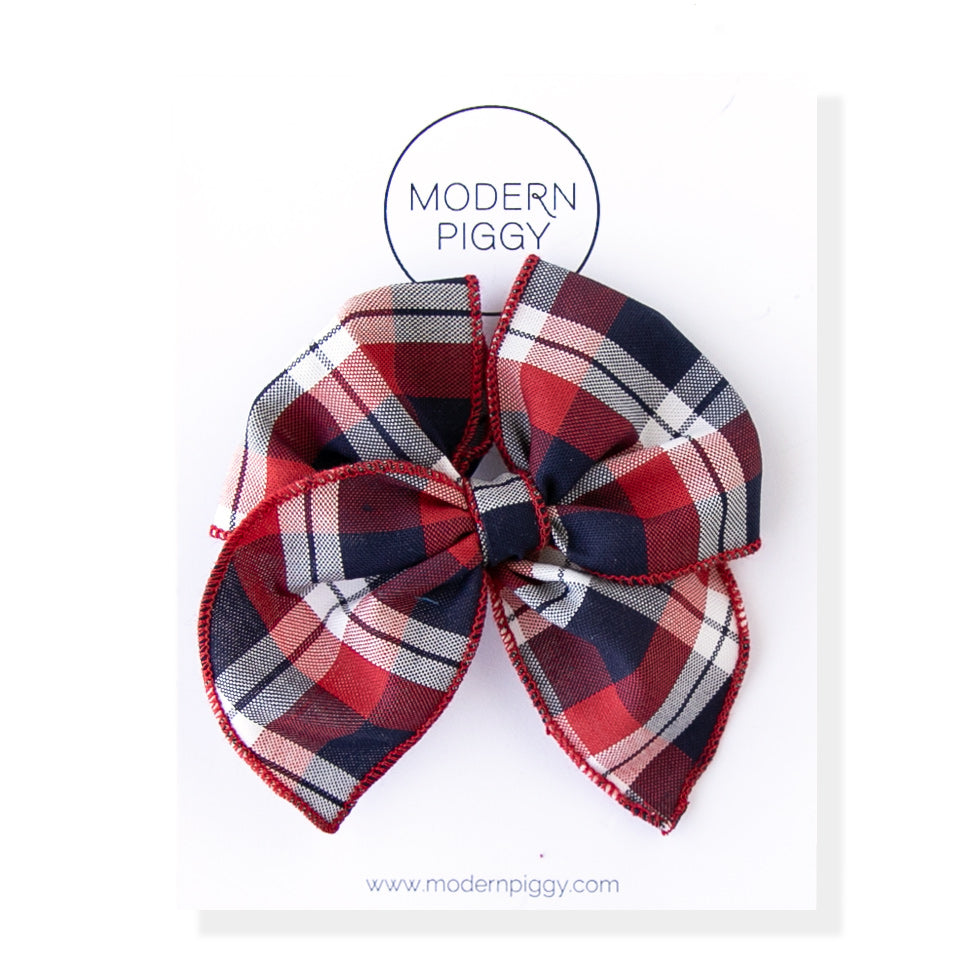 Patriotic Plaid | Petite Party Bow