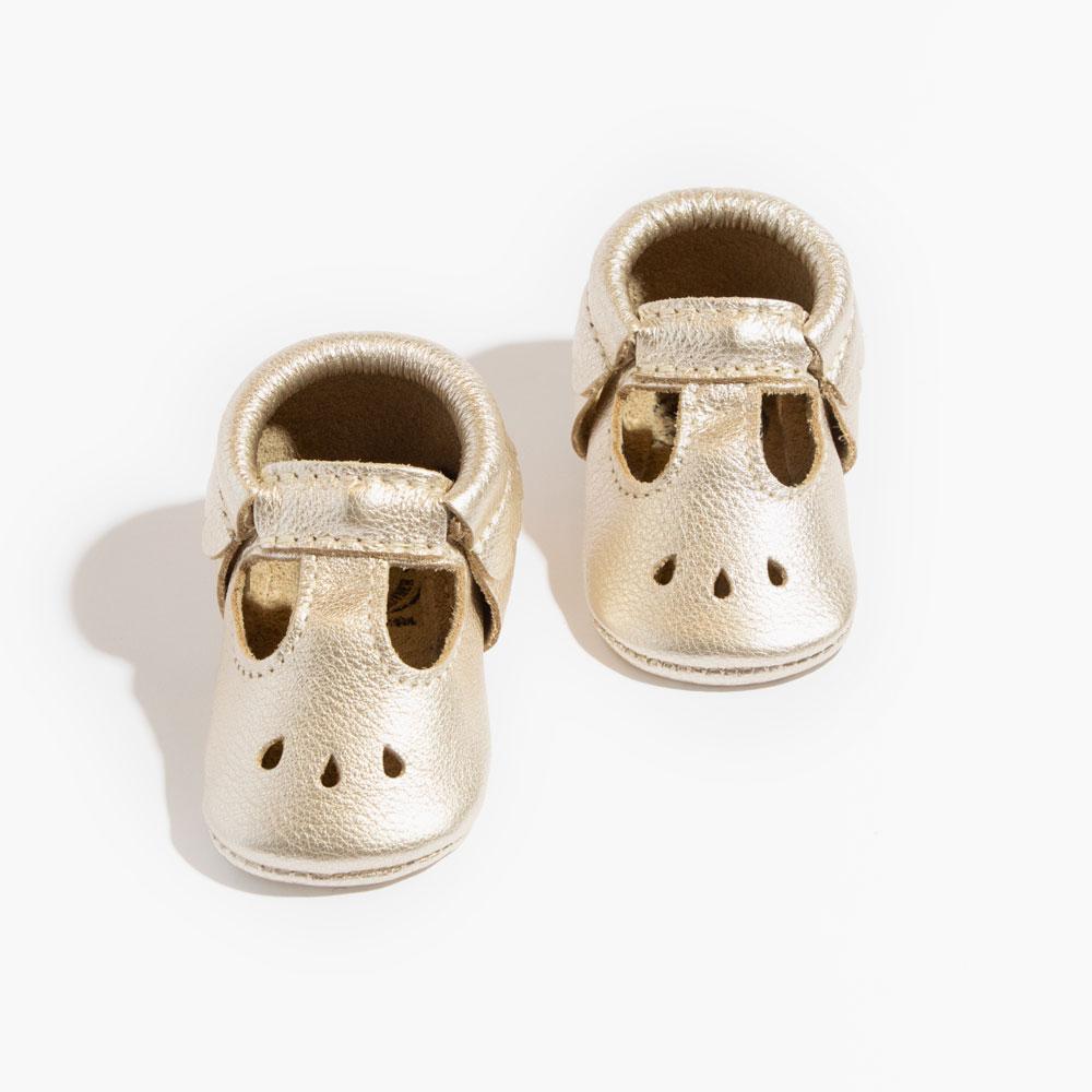 Platinum Mary Jane Baby Shoe