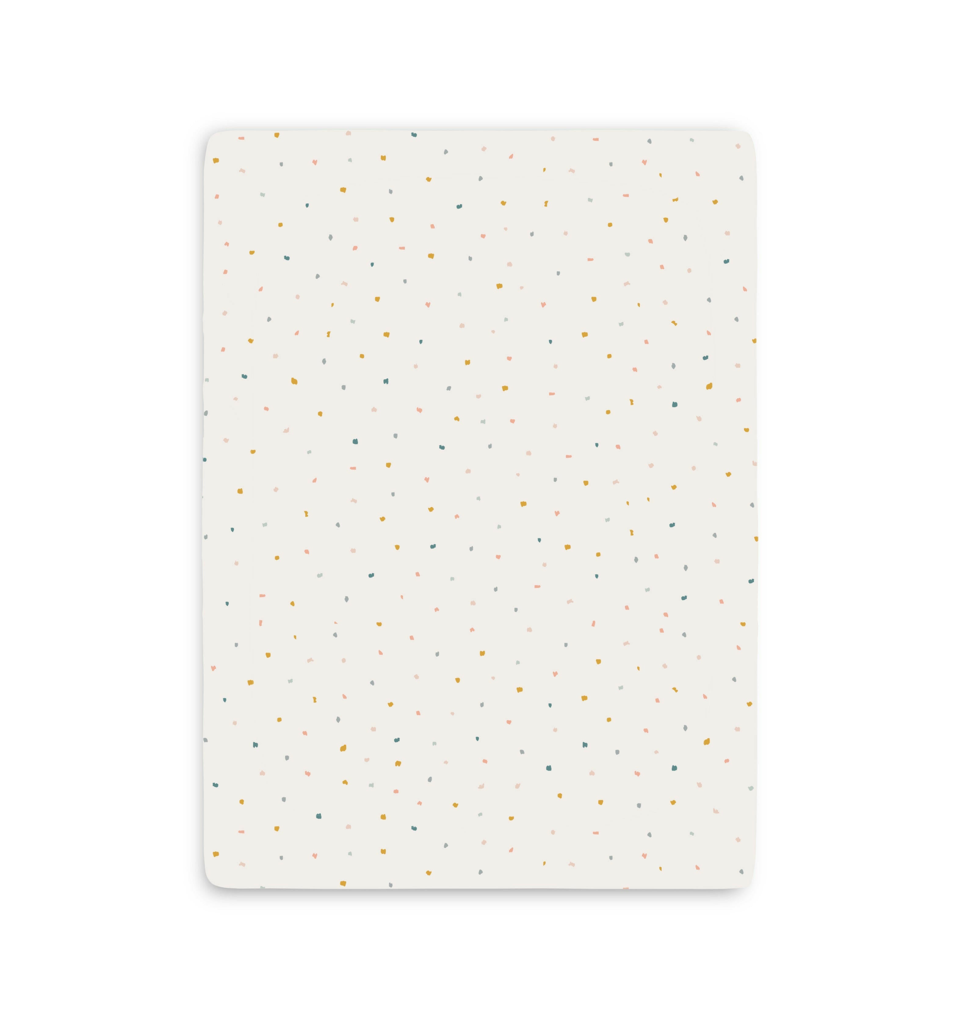 Organic Mini Crib Sheet - Dotty & Rainbow Playard Fitted Sheet Makemake Organics   