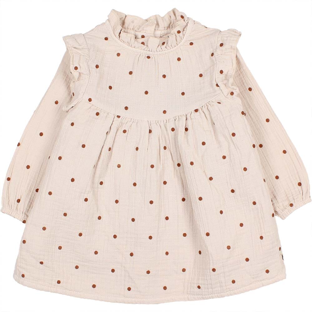 Baby Polka Dots Dress - Sand