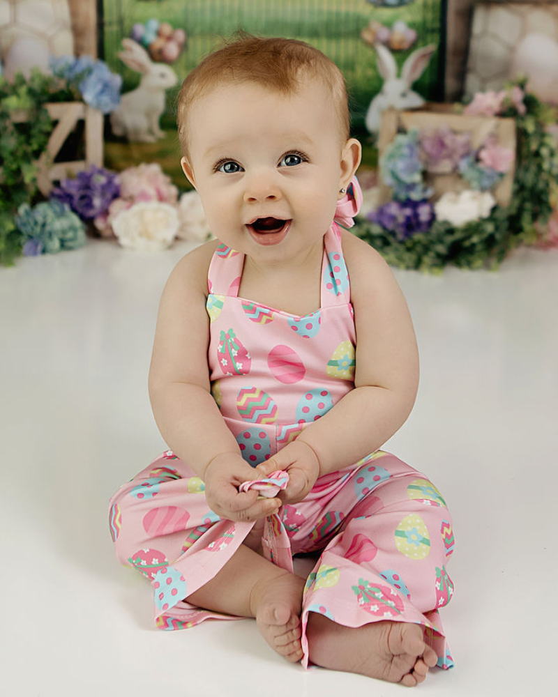 Andi Pleated Bell Bottom Jumpsuit - Egg Hunt