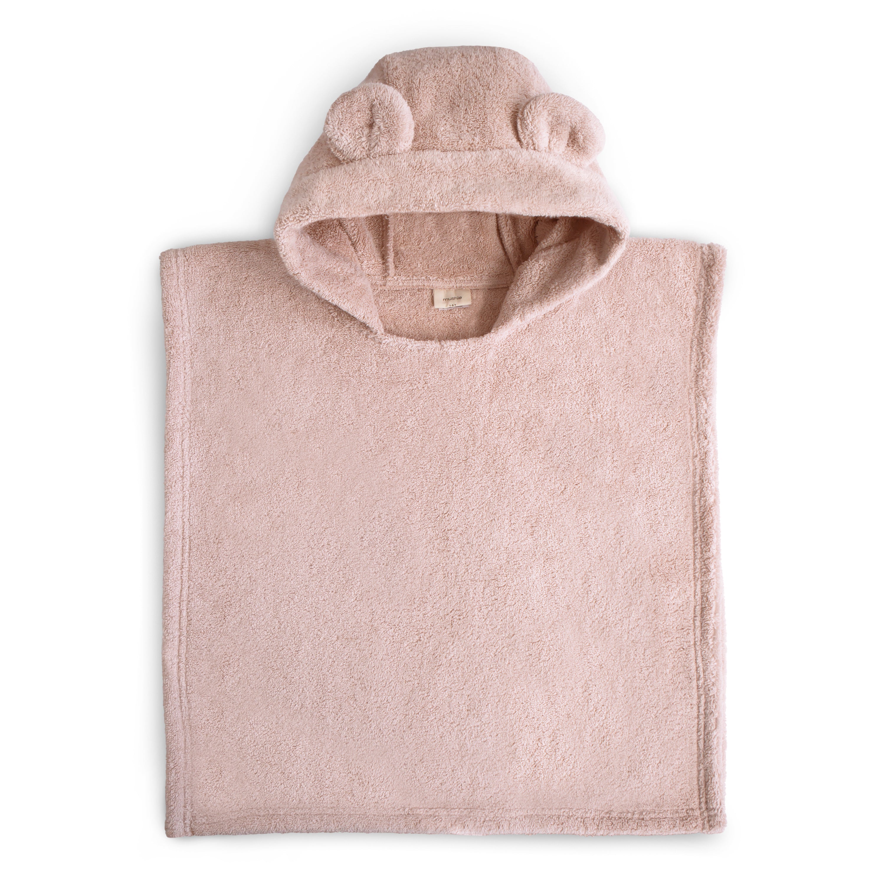 Bear Poncho Towel Hooded Towel Mushie Blush  