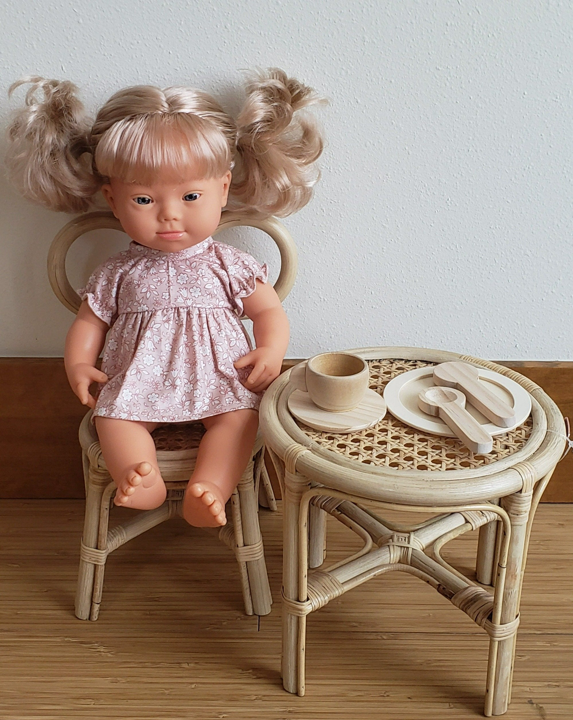 Rattan Table for Dolls  Poppie Toys   