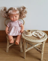 Rattan Doll Table for Baby Dolls. Fits Minikane and Miniland Dolls.