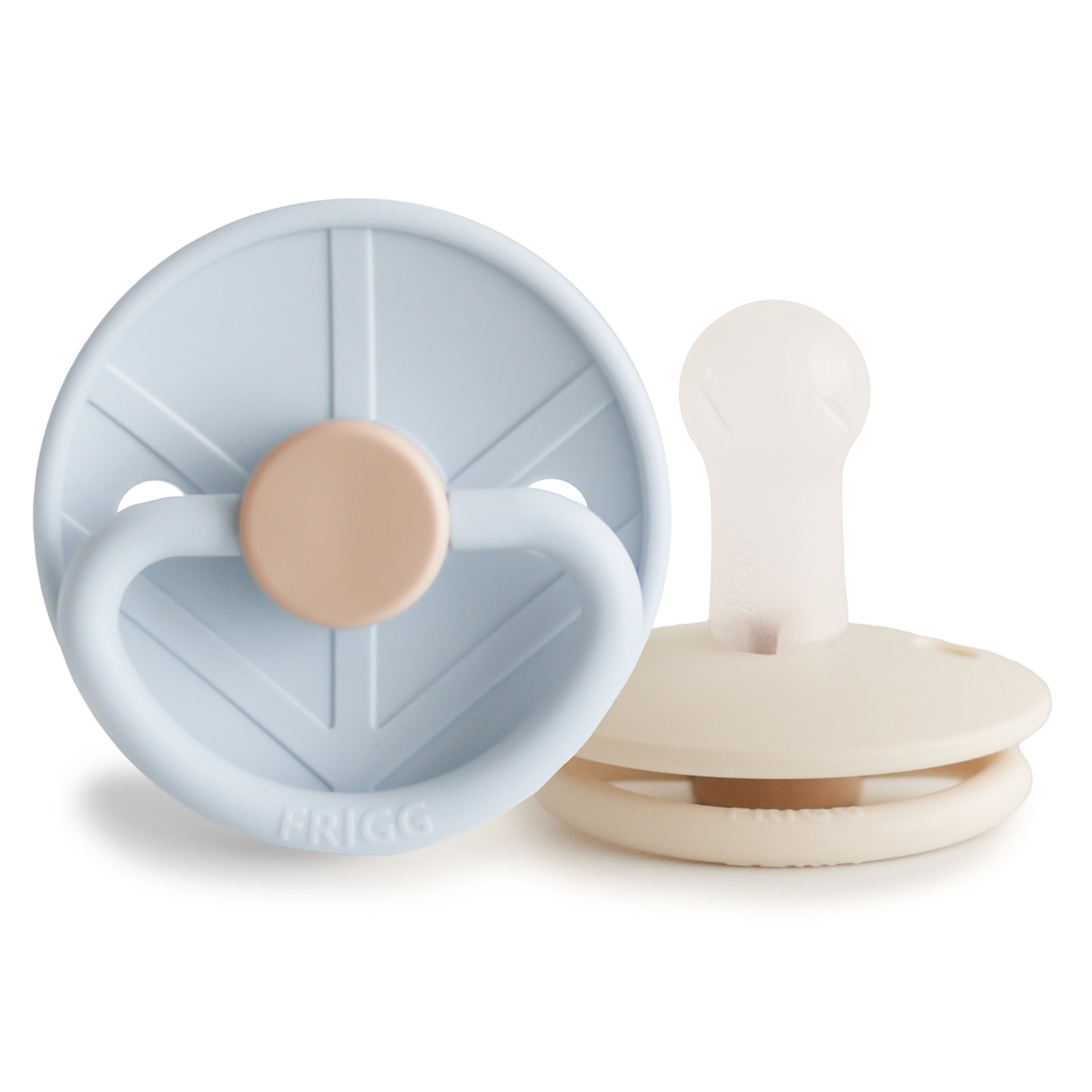 FRIGG Little Viking Silicone 2-Pack Pacifiers & Teethers Mushie Powder Blue/Cream 6-18 months 