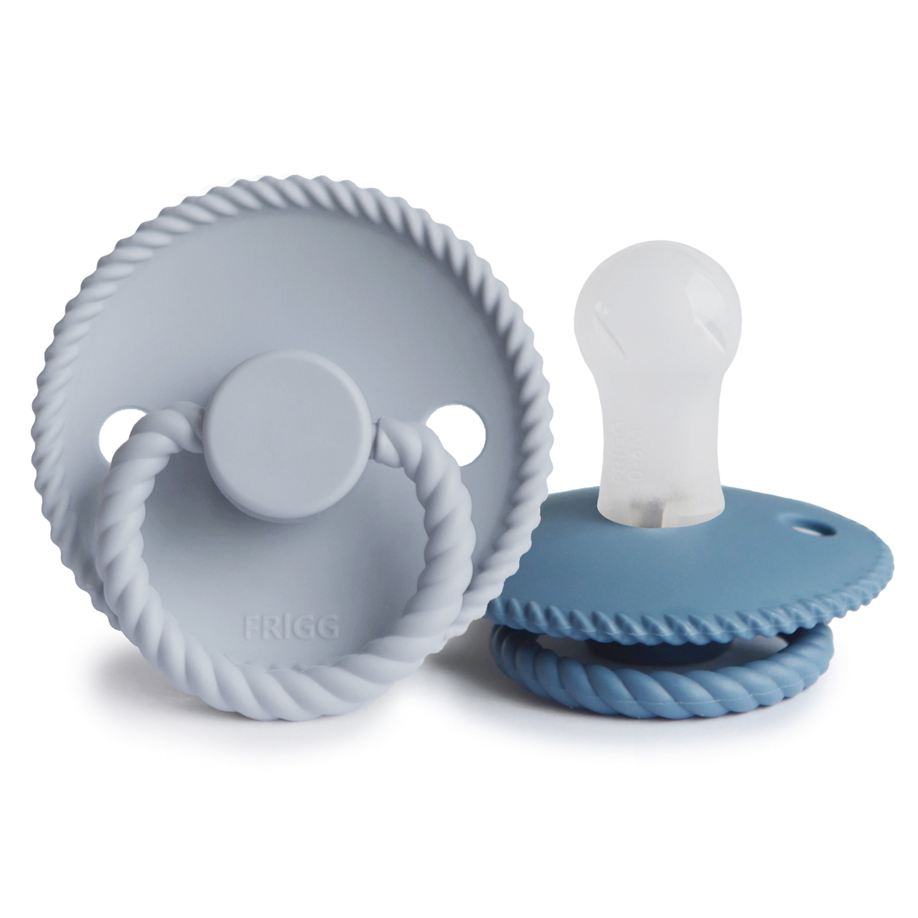 FRIGG Rope Silicone Pacifier 2-Pack FRIGG PACIFIERS Mushie Powder Blue/Ocean View 0-6 months 