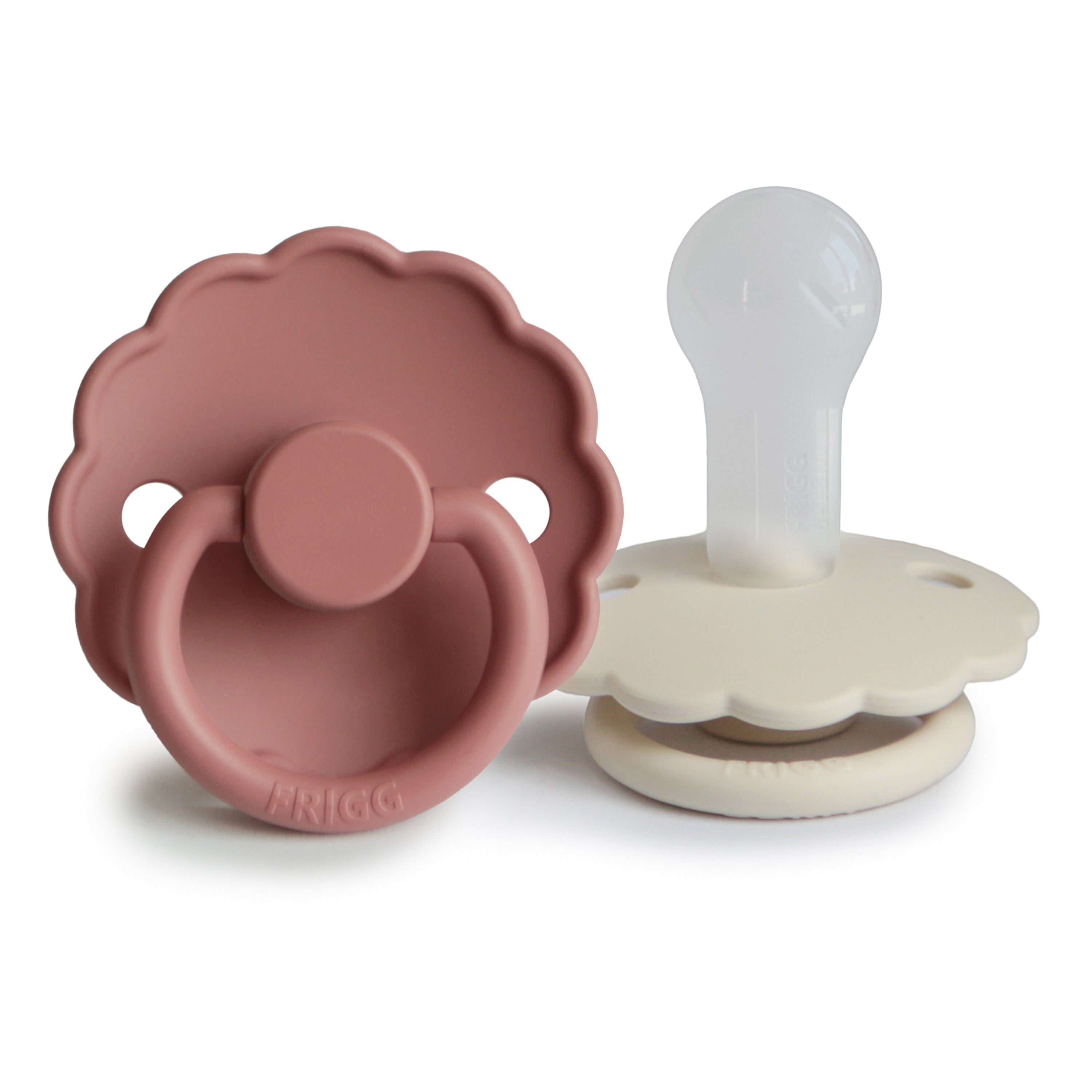 FRIGG Daisy Silicone Pacifier 2-Pack FRIGG PACIFIERS Mushie Powder Blush/Cream 6-18 months 