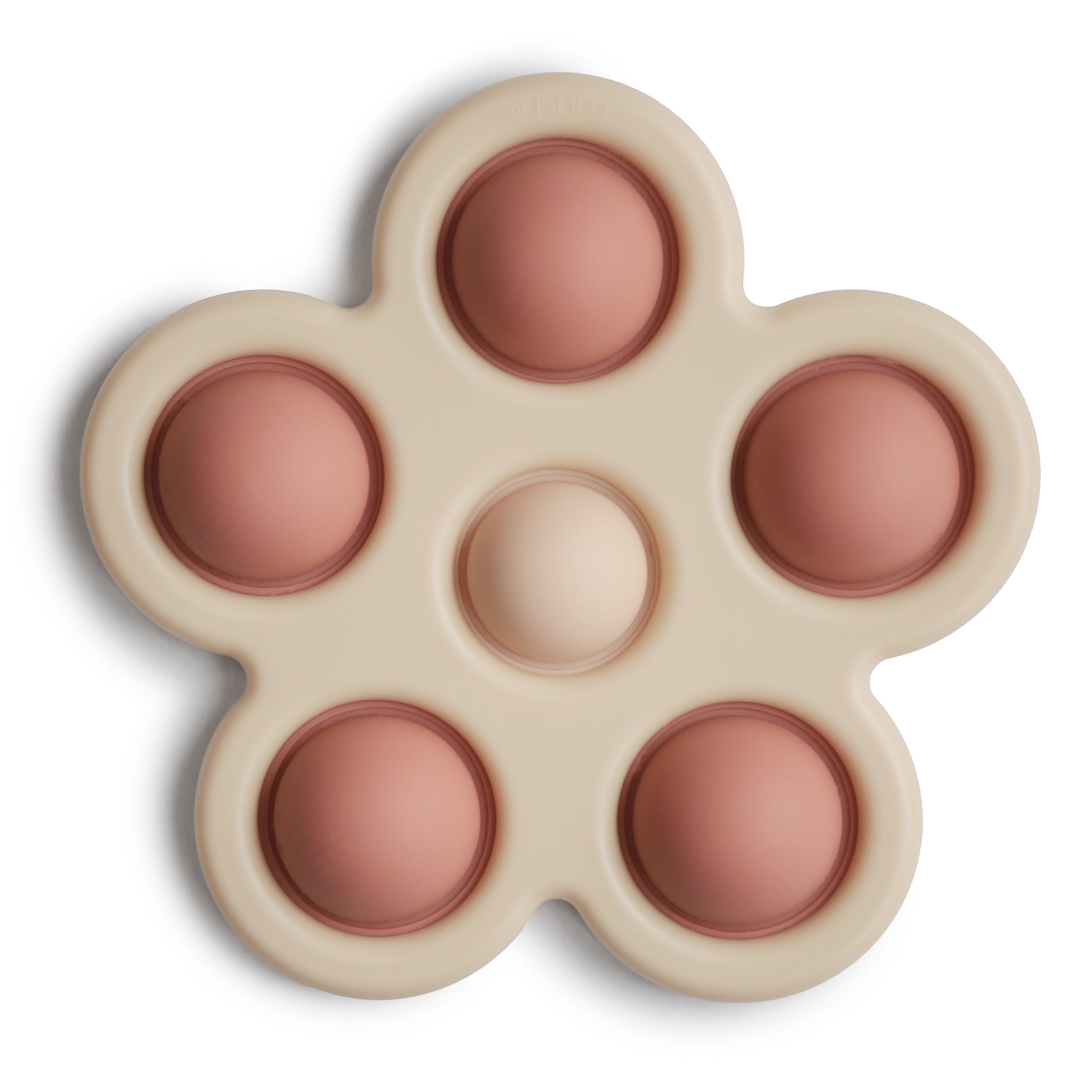 Flower Press Toy Press Toy Mushie Rose/Blush/Shifting Sand  