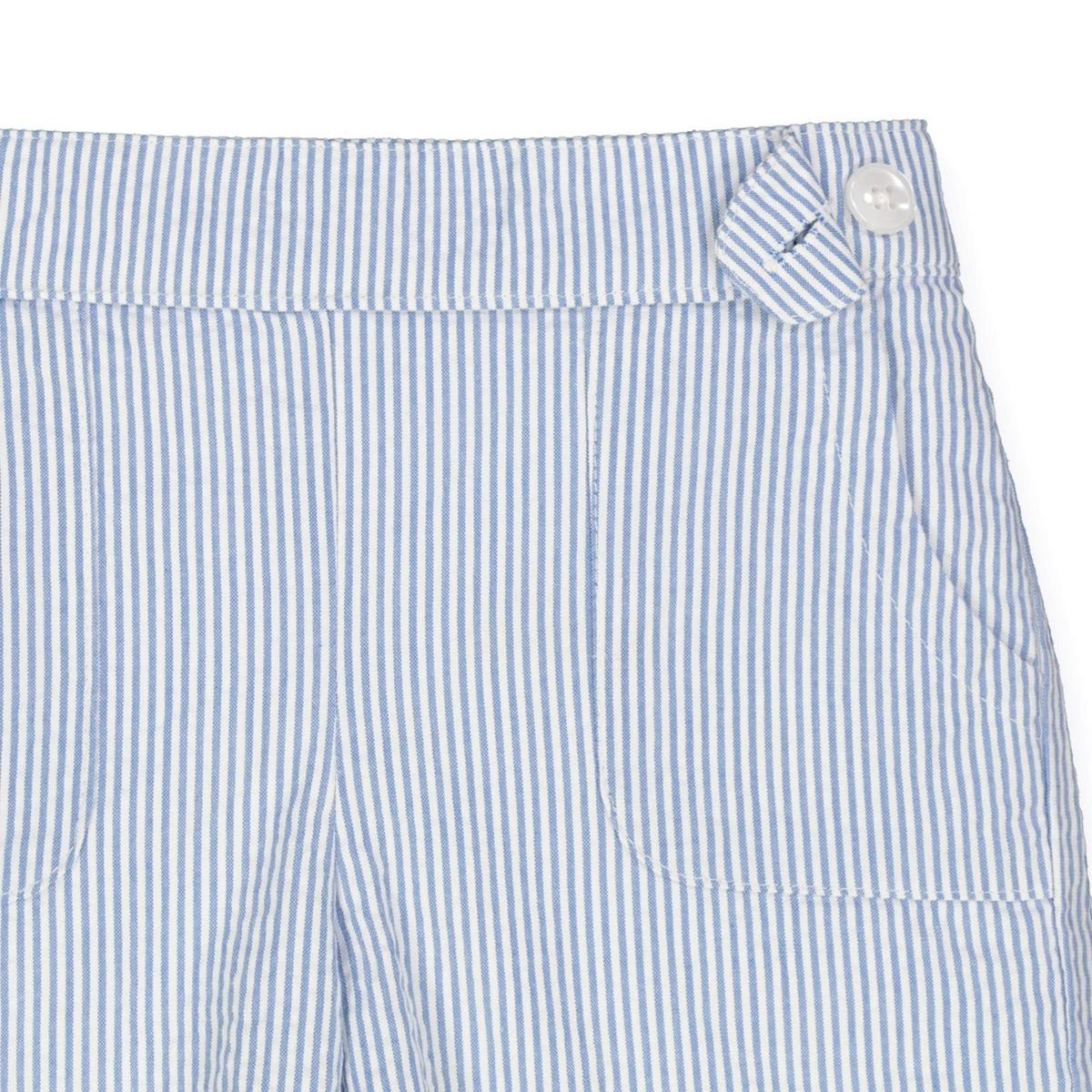 Baby Flat Front Pull-On Short - Blue Seersucker