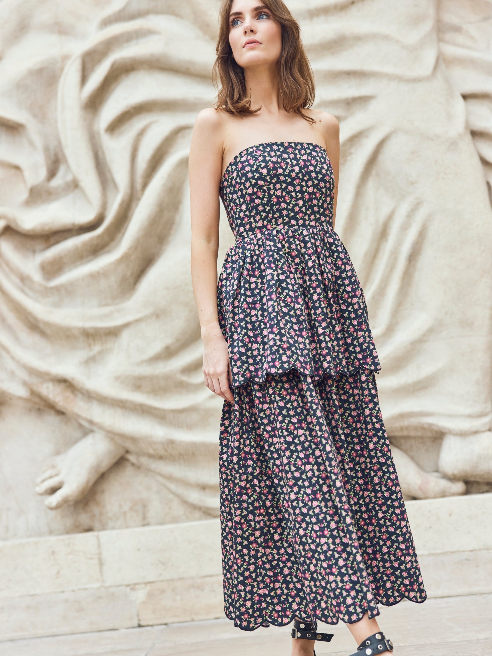 Daisy Dress - Black Rose Floral
