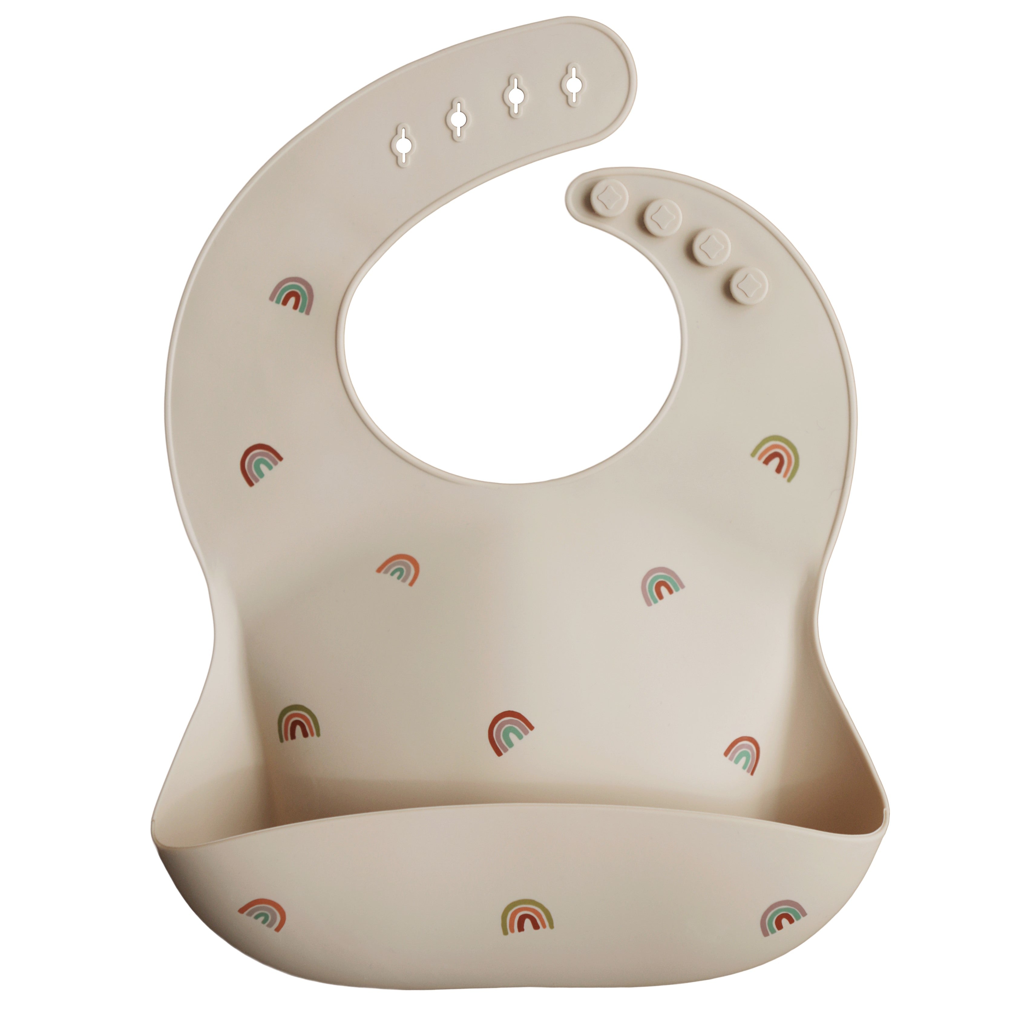 Silicone Baby Bib Silicone Bib Mushie Rainbows  