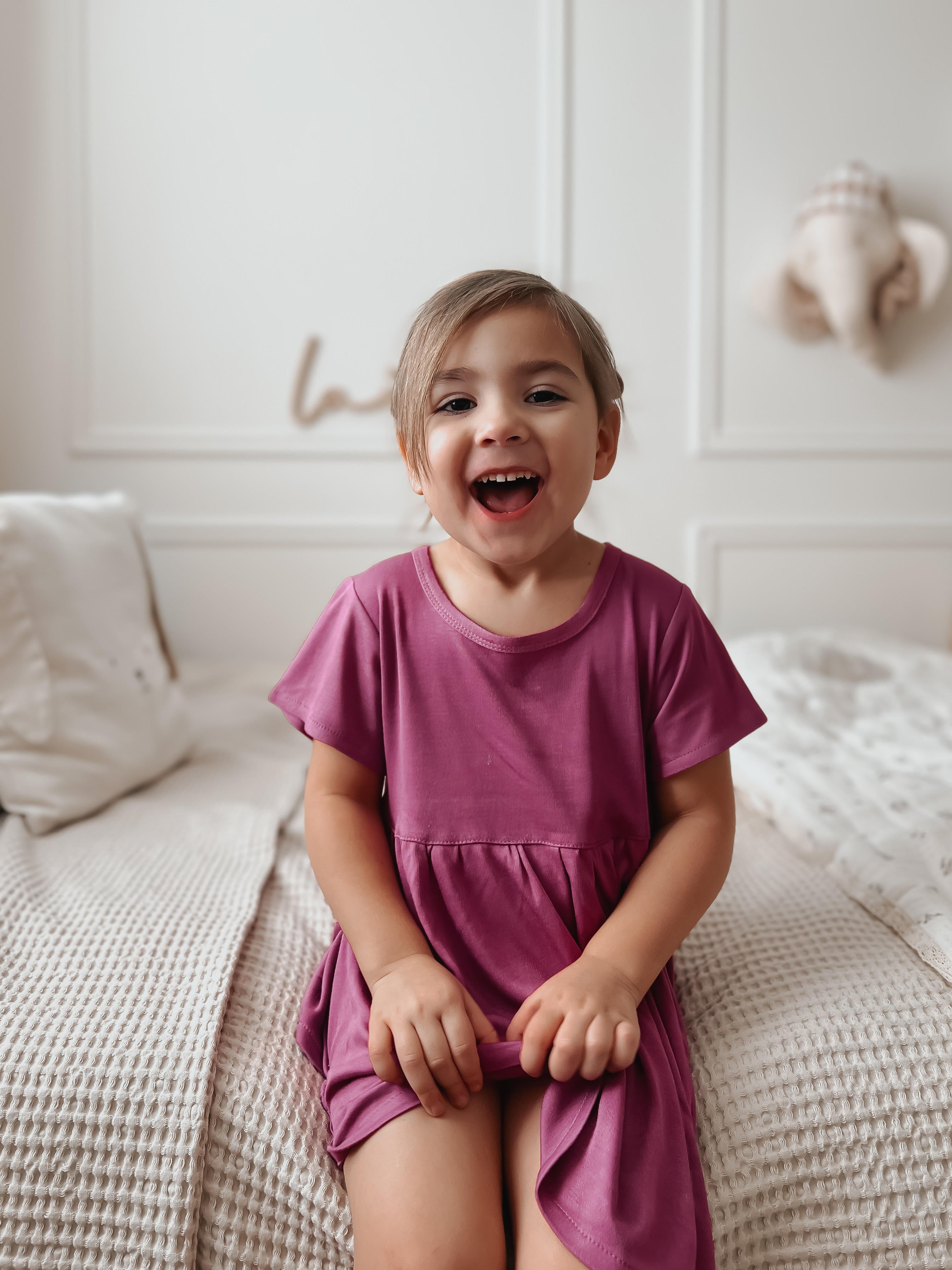 Bamboo Blend Dress - Raspberry