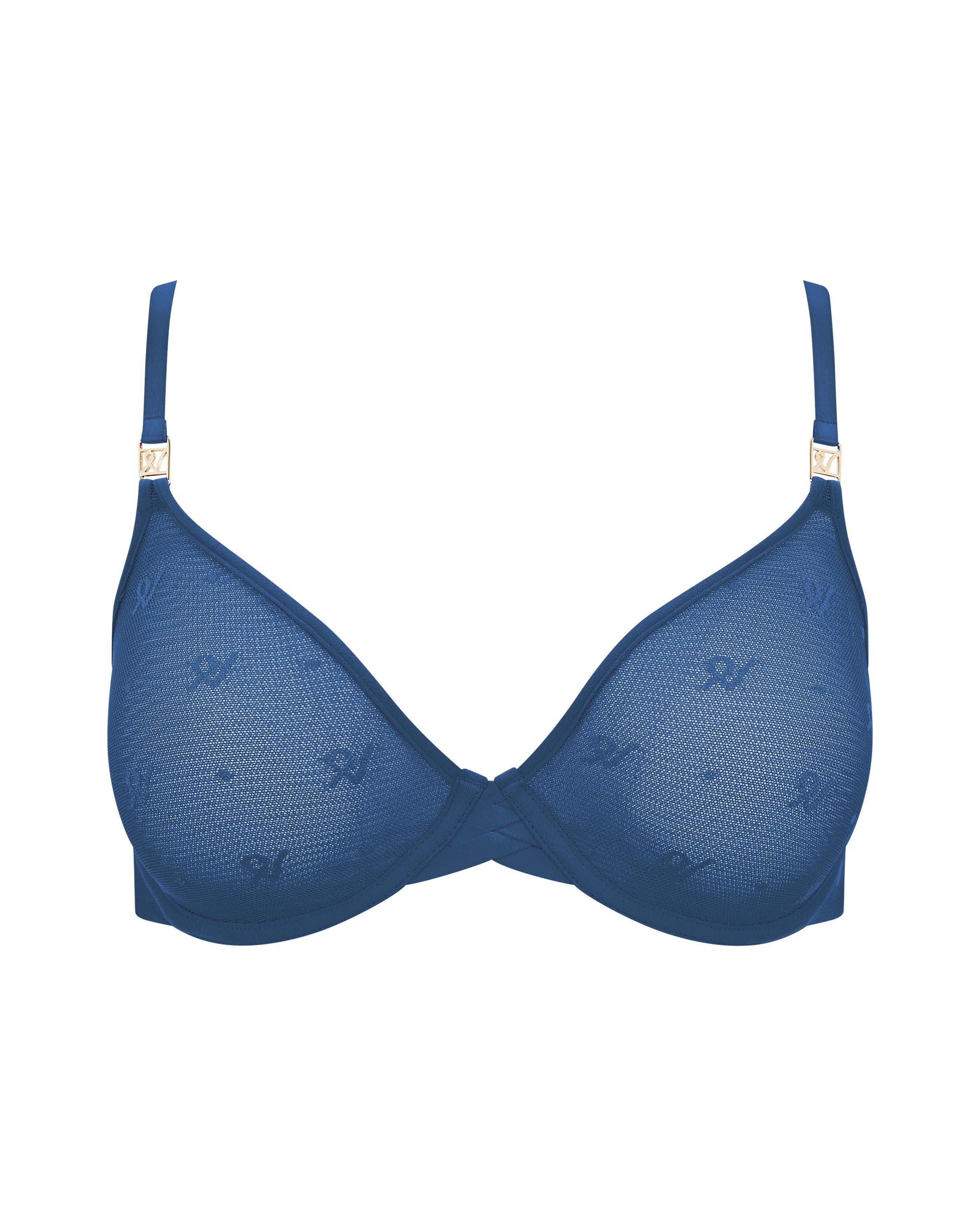 The Demi Bra In Logo Mesh - French Navy