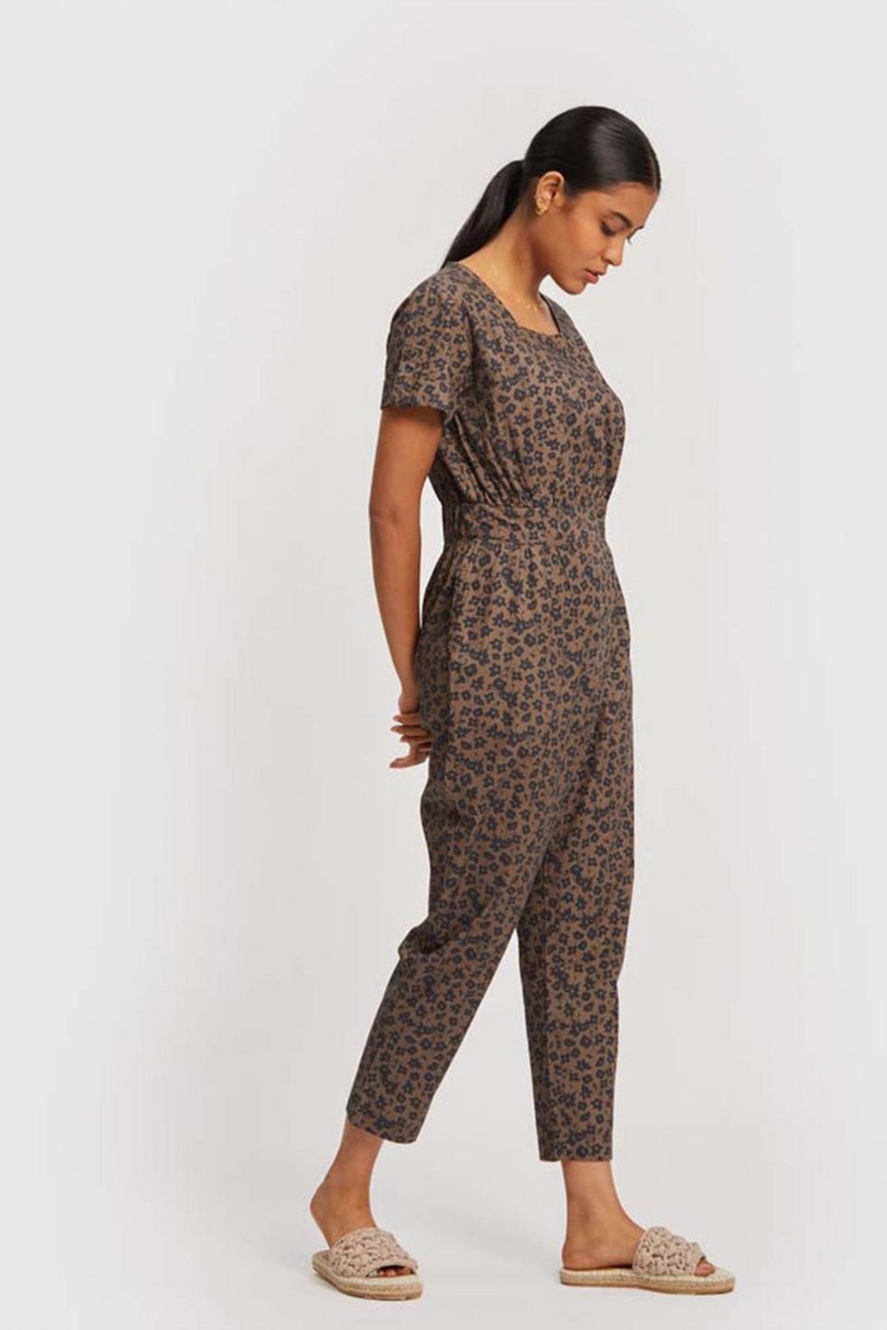 Spotted Overlap Jumpsuit - Spotted