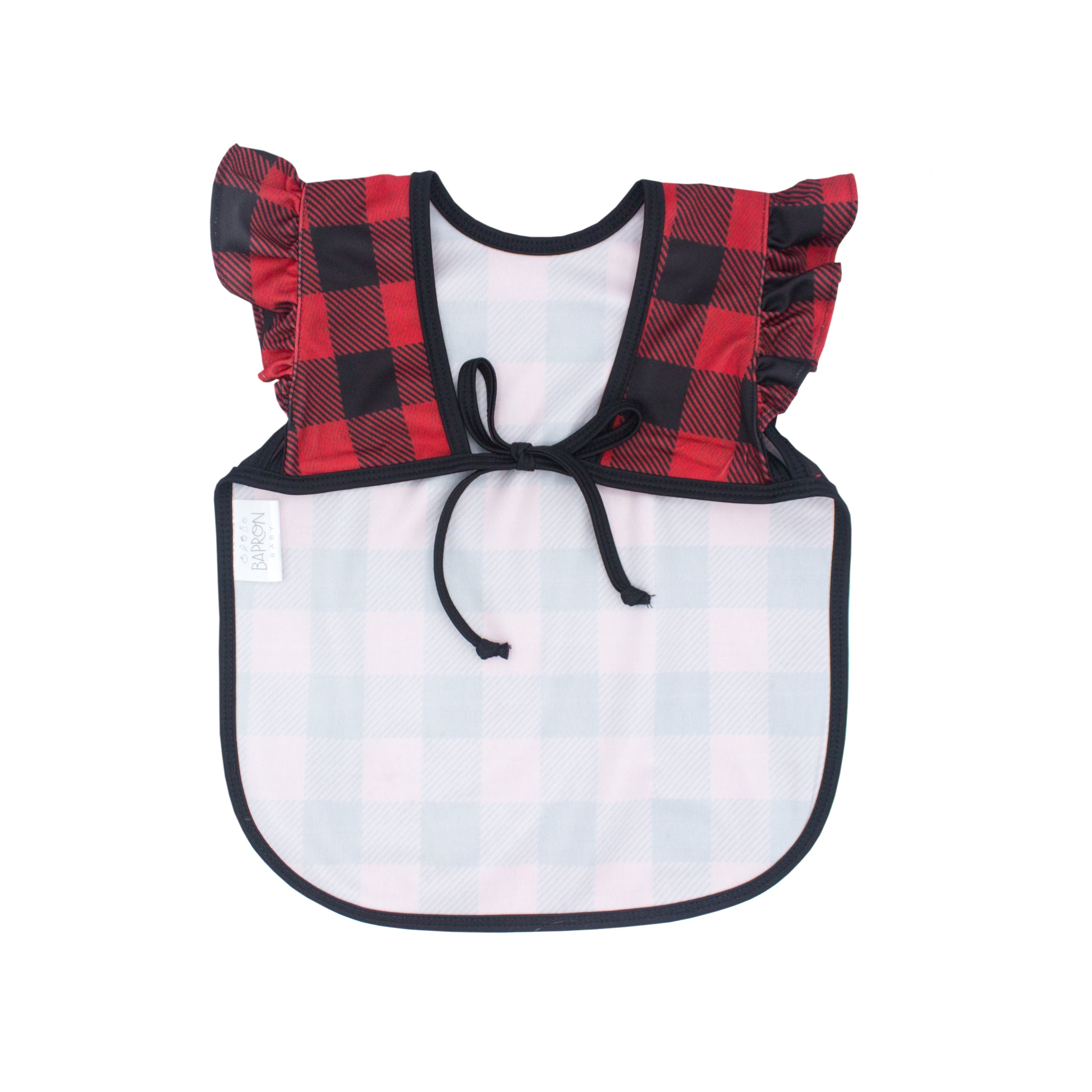 Red Buffalo Plaid Flutter Bapron  BapronBaby   