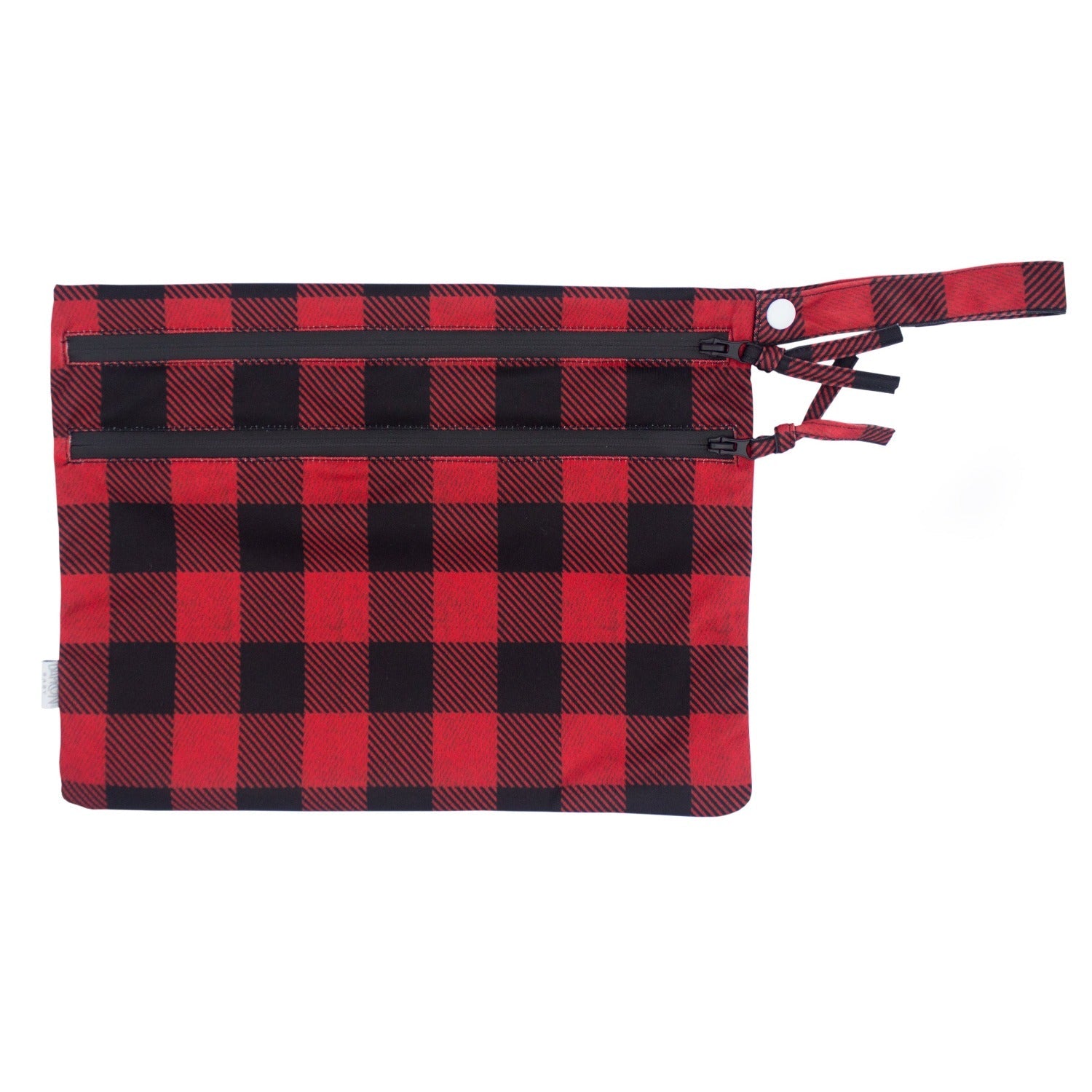 Red Buffalo Plaid - Waterproof Wet Bag (For mealtime, on-the-go, and more!)  BapronBaby   