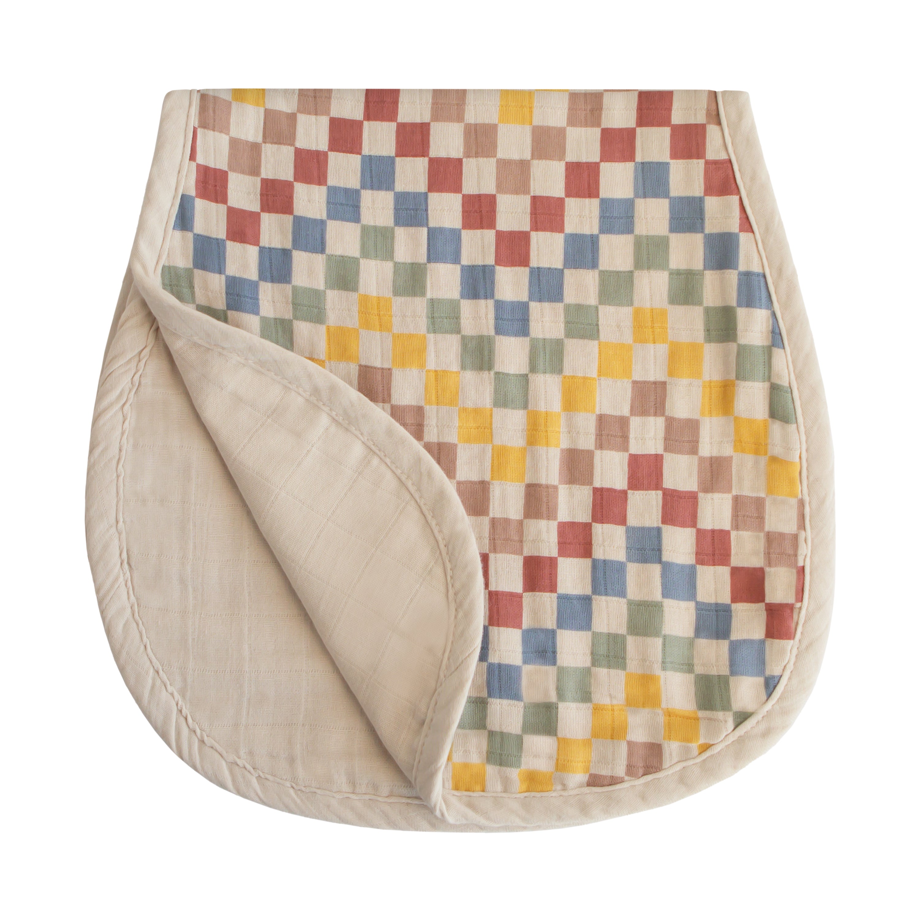 Organic Cotton Muslin Burp Cloth 2-Pack burp cloth Mushie Retro Check/Fog  