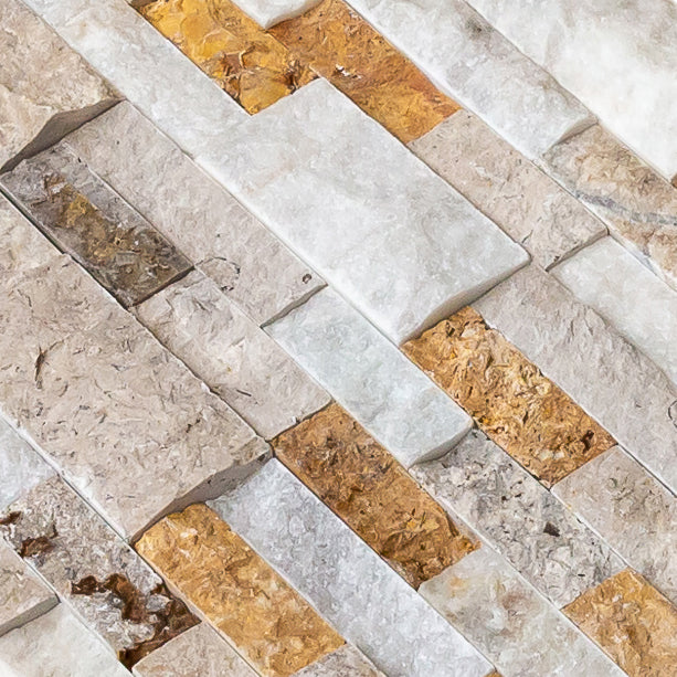 Riverrock Ledger 3D Panel 6"x24" Split-face Natural Wall Tile - Belair Collection