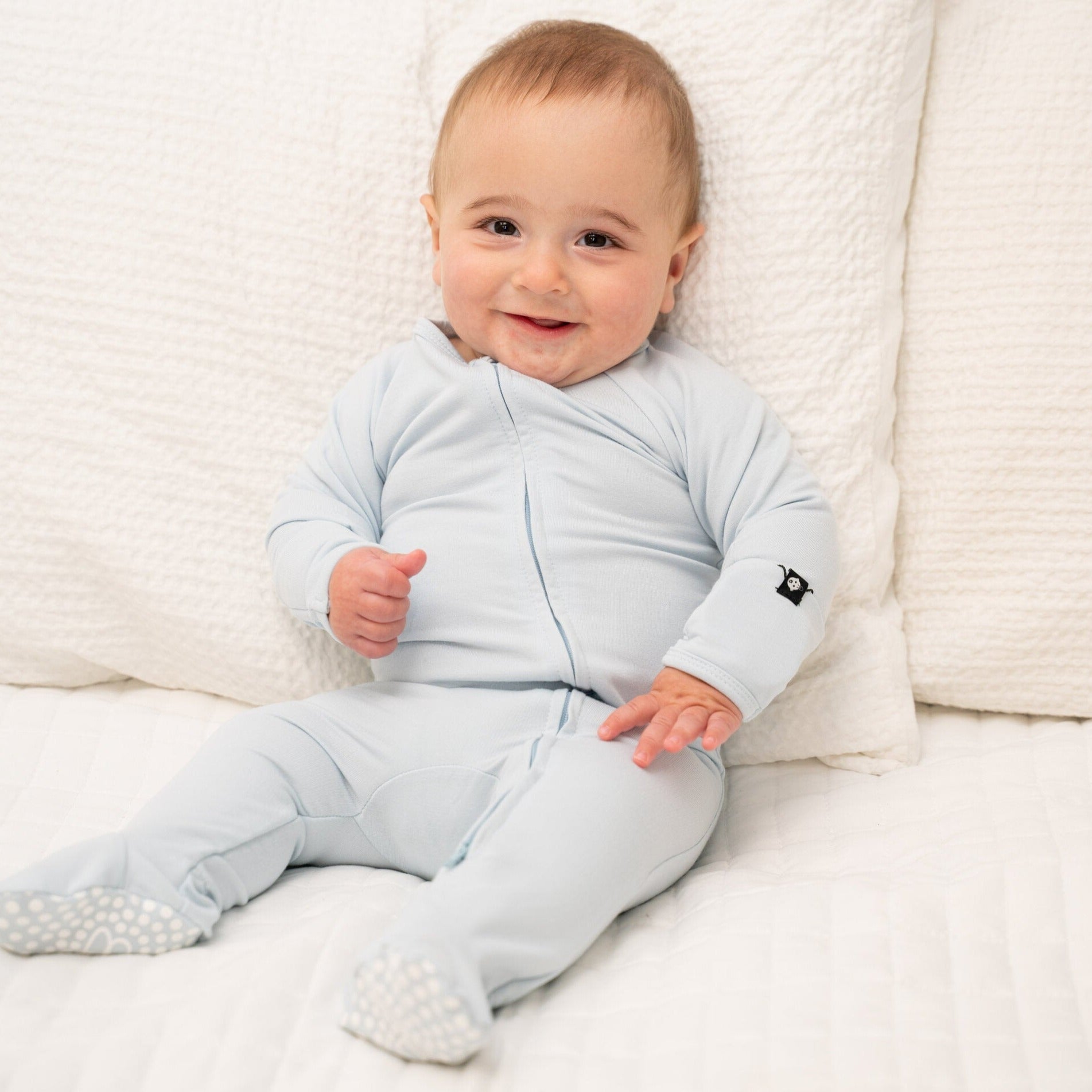 Zipper Footie - Baby Blue