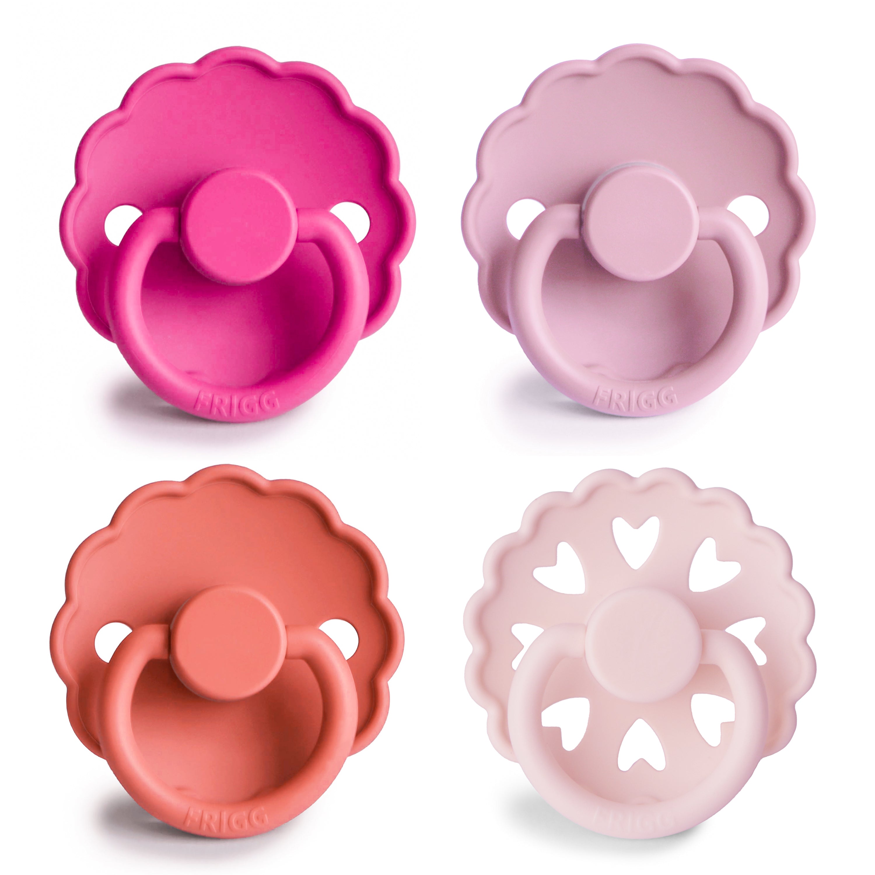 FRIGG Silicone Rosy Romance Pacifier 4-Pack FRIGG PACIFIERS Mushie 0-6 Months  