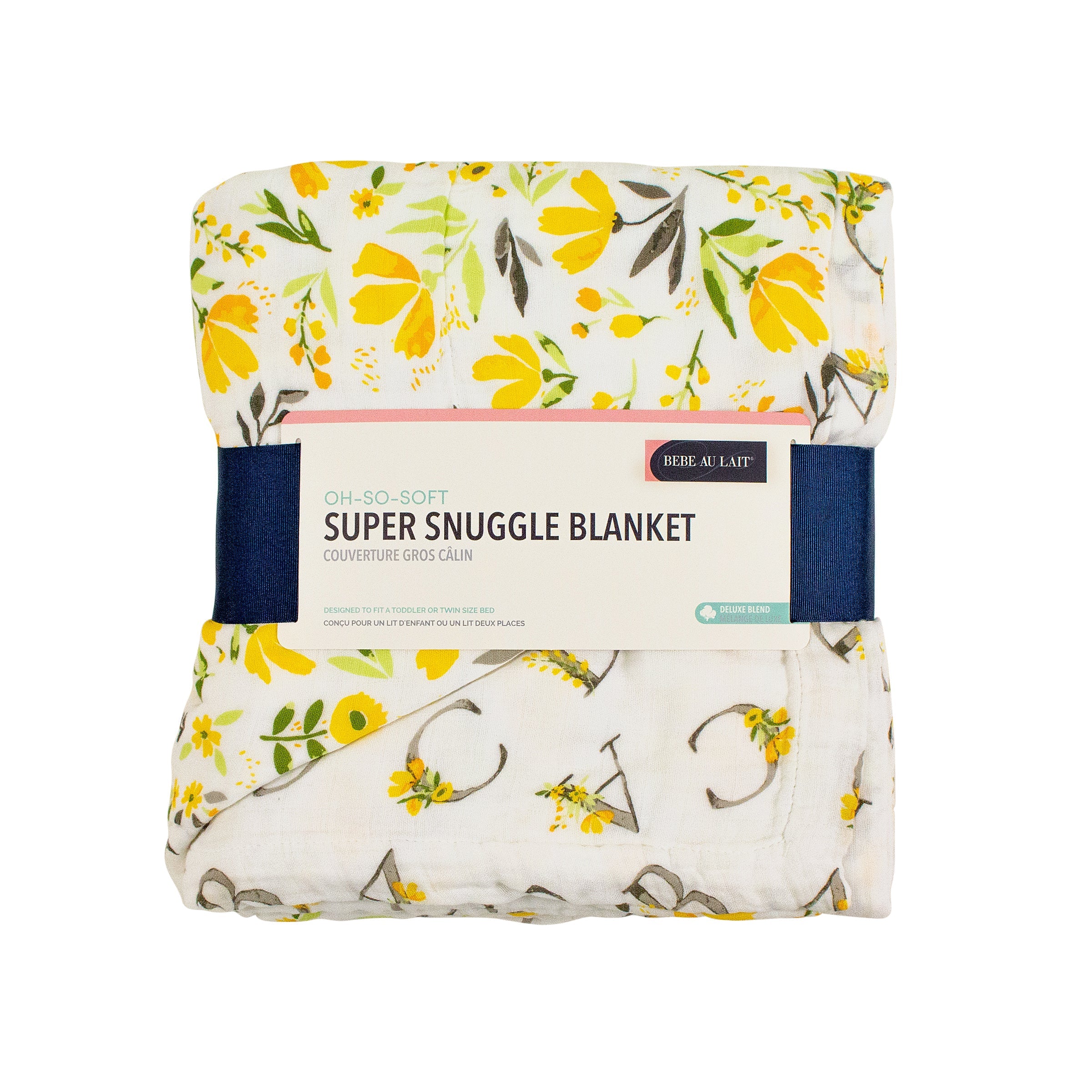 Royal Garden + Floral Alphabet Oh So Soft Muslin Super Snuggle Blanket Super Snuggle Blanket Bebe au Lait   