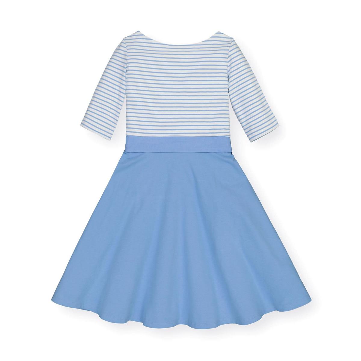 Lightweight Blocked Skater Dress - Periwinkle Colorblock