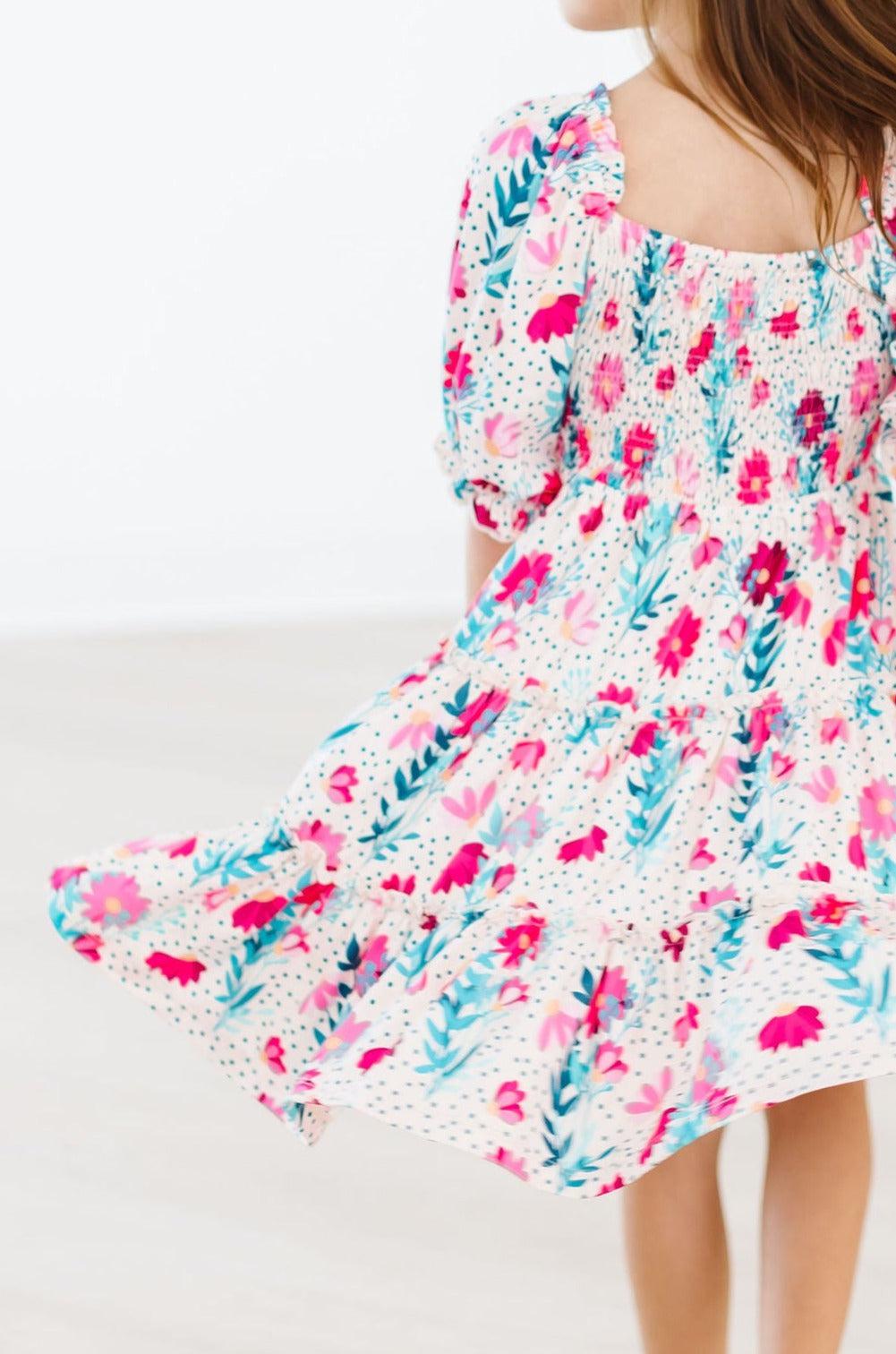 SALE Dots & Daisies Smocked Ruffle Dress