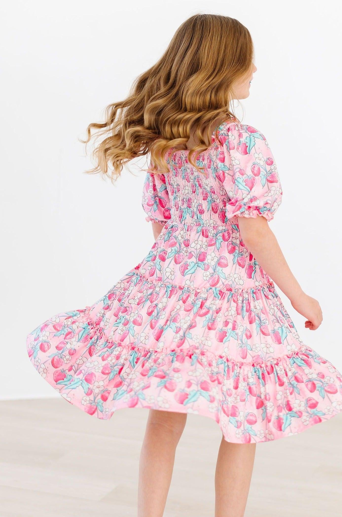 SALE Strawberry Shortcake Smocked Ruffle Dress