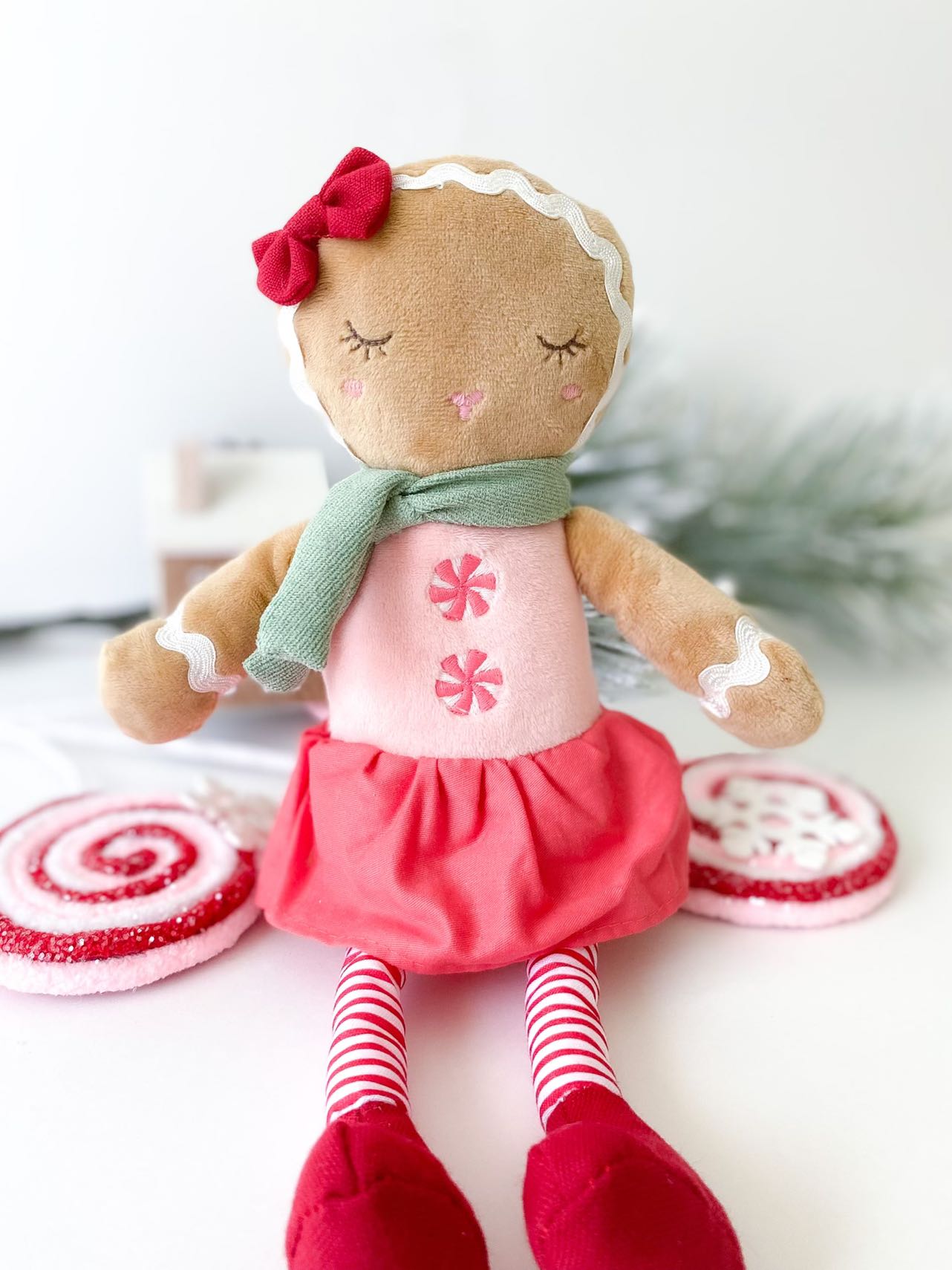 Gingerbread Girl Doll WINTERY PLUSH TOYS MON AMI   