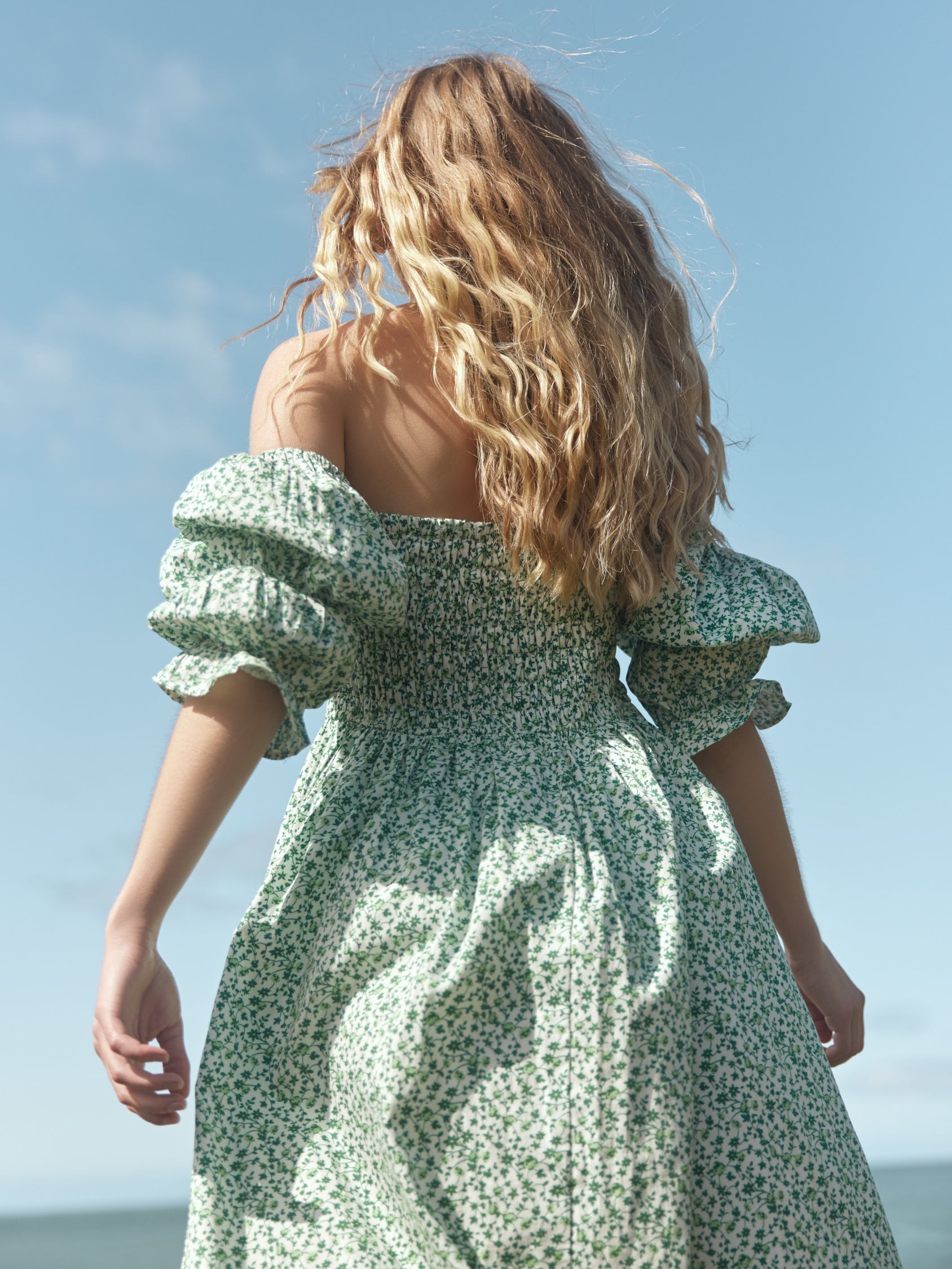 Audra Dress - Ivory/Grassy Knoll Ditsy Floral