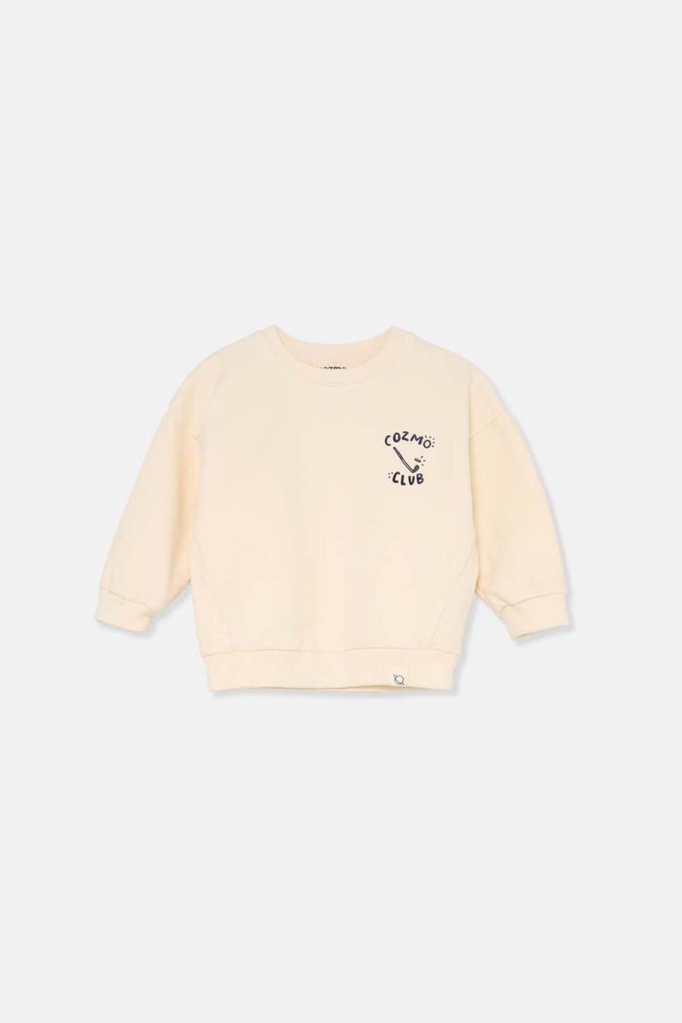 Soft fleece baby sweatshirt club - Ivory