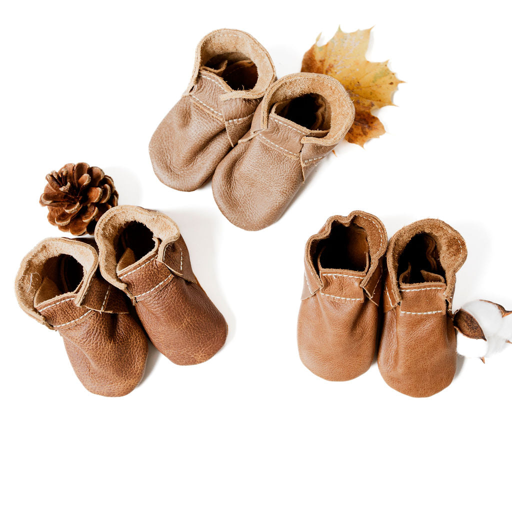 Sepia, Chai, Caramel SCOUT BOOTIES Baby and Toddler Baby Shoes Starry Knight Design   