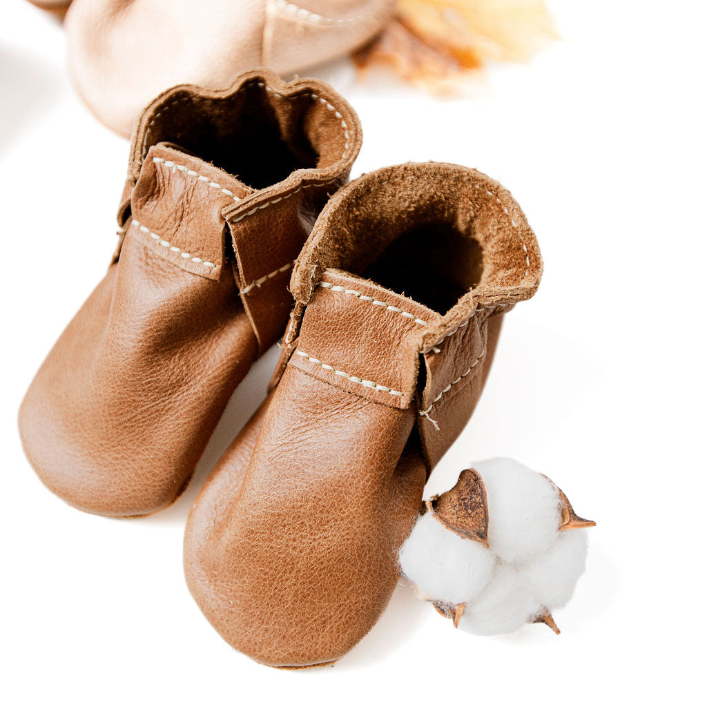 Sepia, Chai, Caramel SCOUT BOOTIES Baby and Toddler Baby Shoes Starry Knight Design   