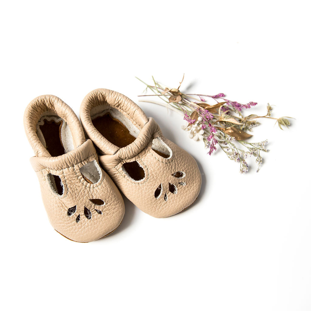 Flax LOTUS T-strap Shoes Baby and Toddler Baby Shoes Starry Knight Design   