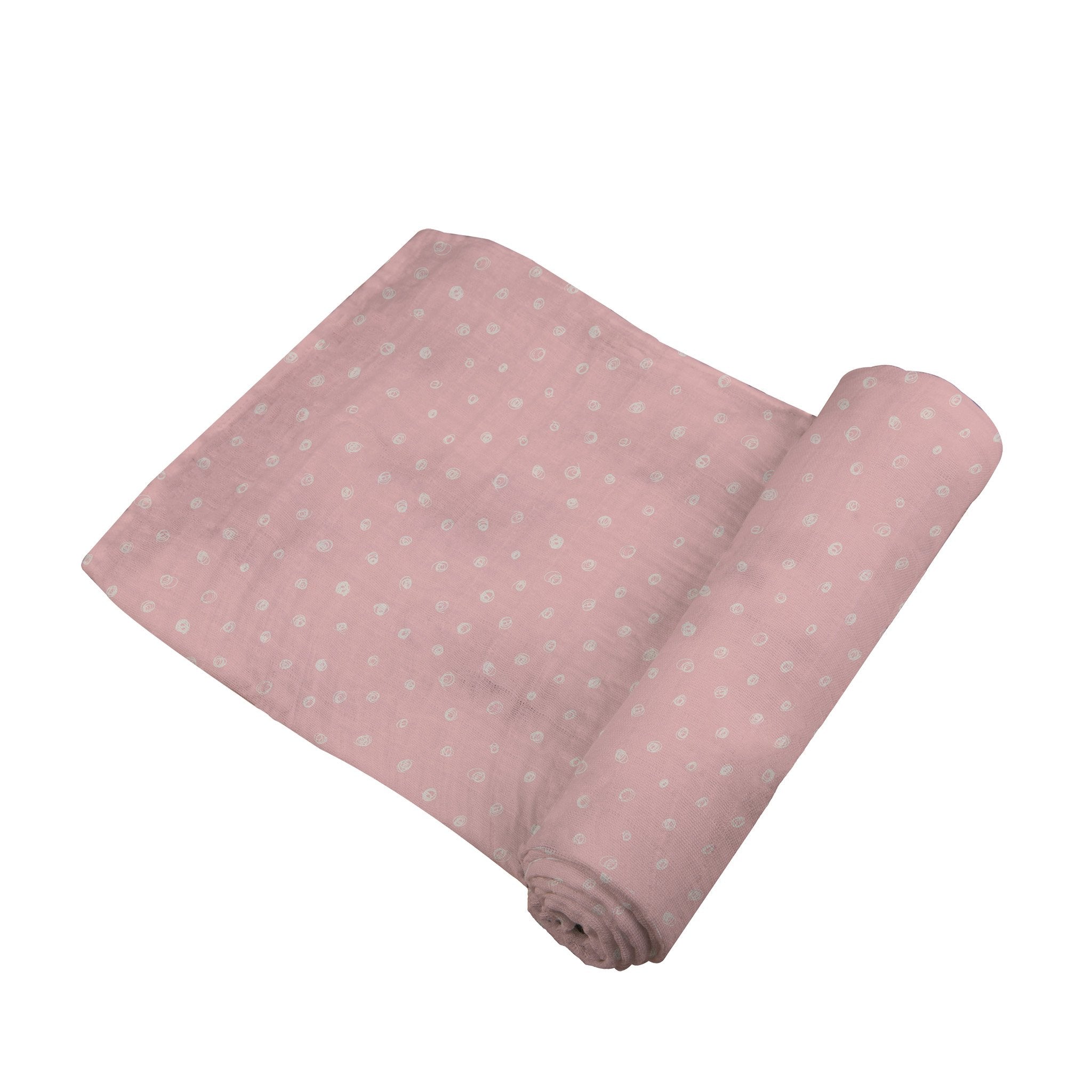 Pink Pearl Polka Dot Bamboo Swaddle