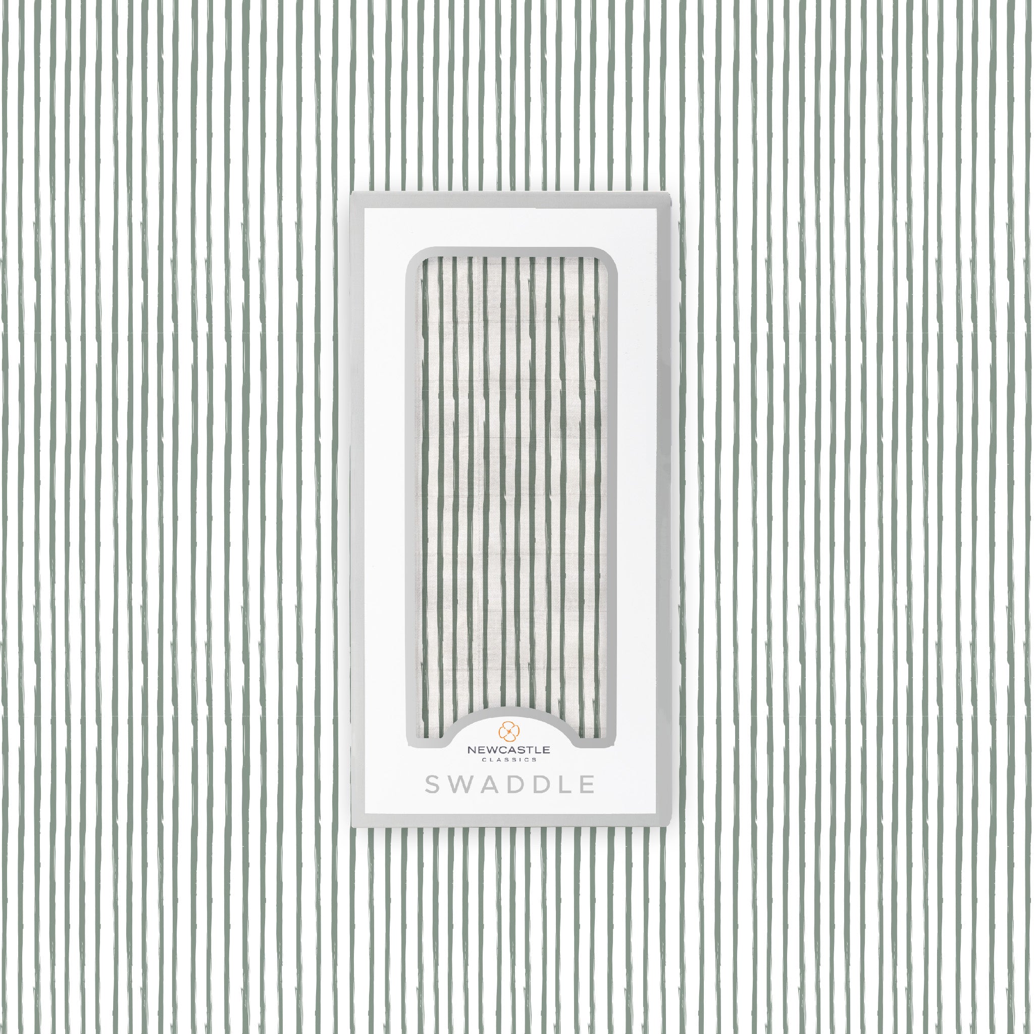 Sage Green Stripe Bamboo Swaddle