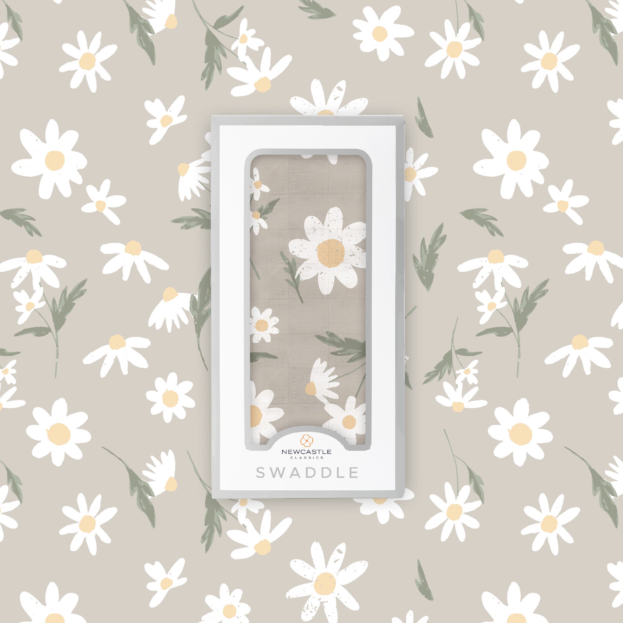 White Daisy Bamboo Swaddle