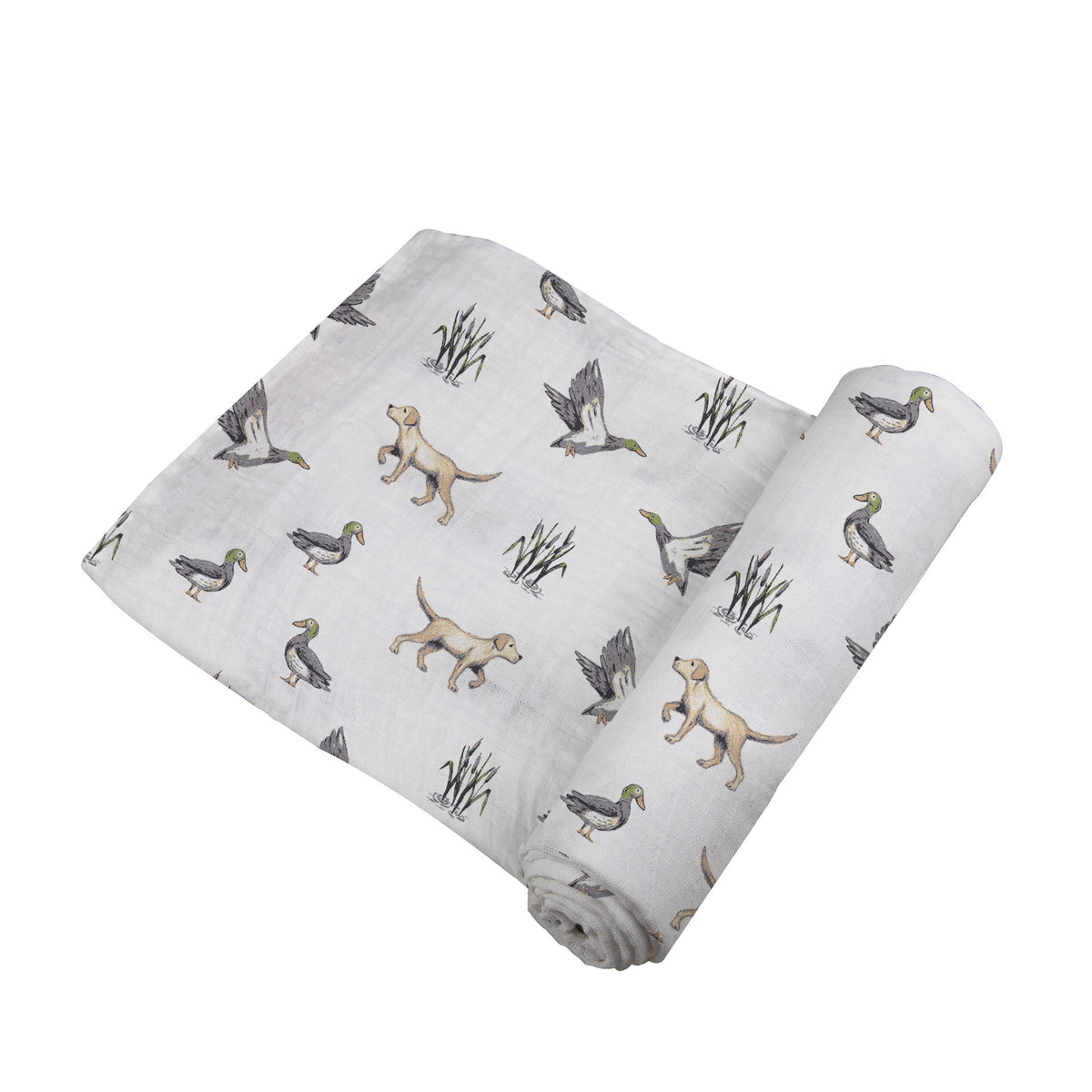 Lab and Ducks Bamboo Swaddle
