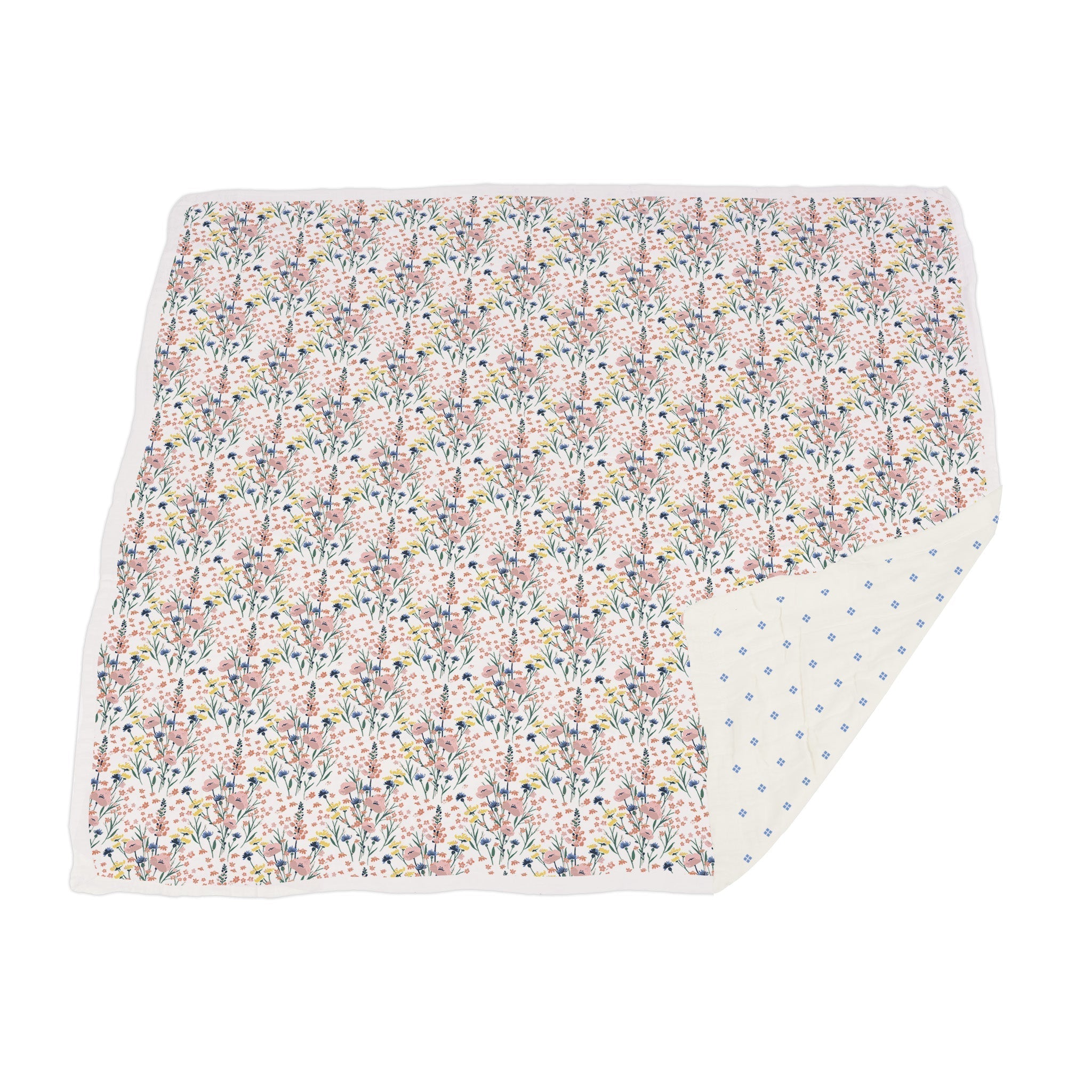 Wildflowers and Periwinkle Diamond Polka Dot Bamboo Newcastle Blanket