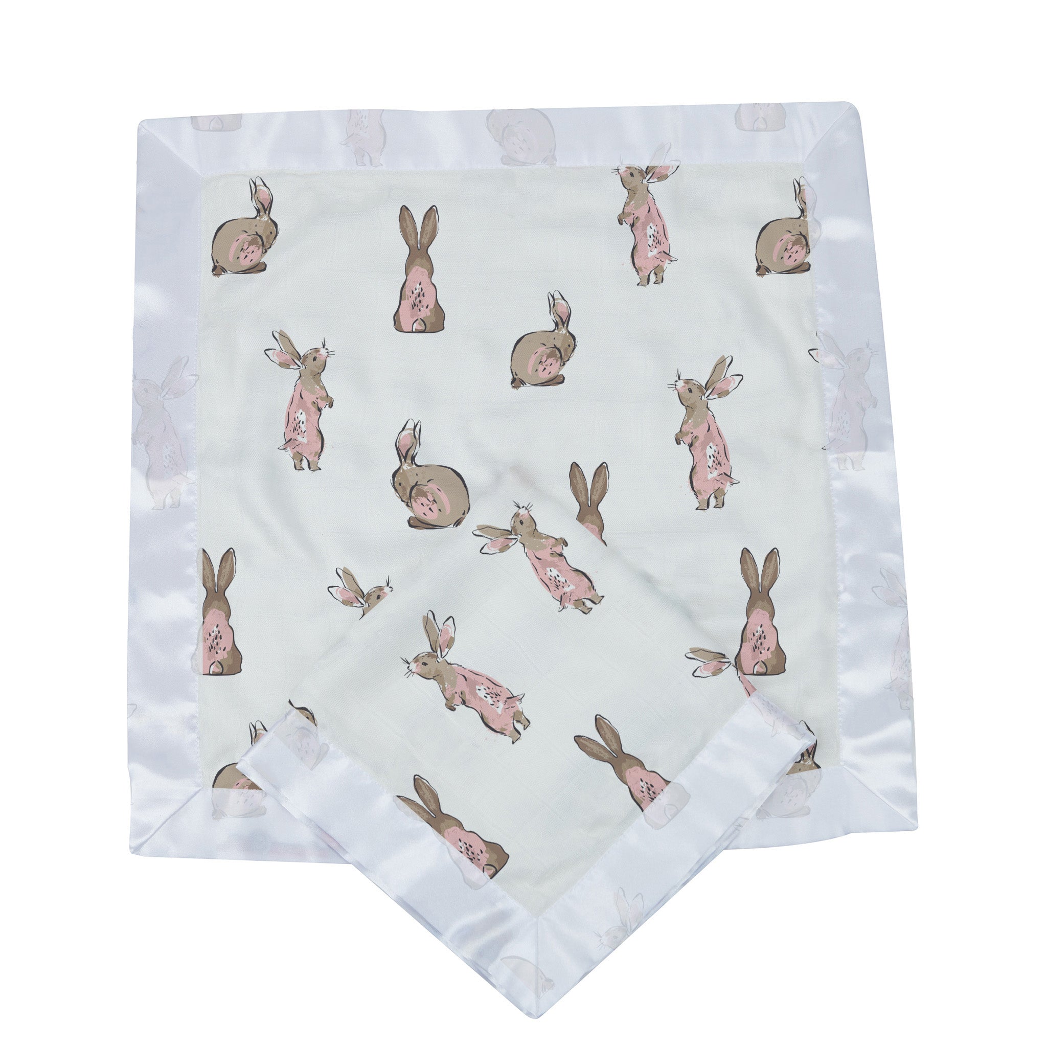 Powder Pink Bunnies Bamboo Newcastle Blankie