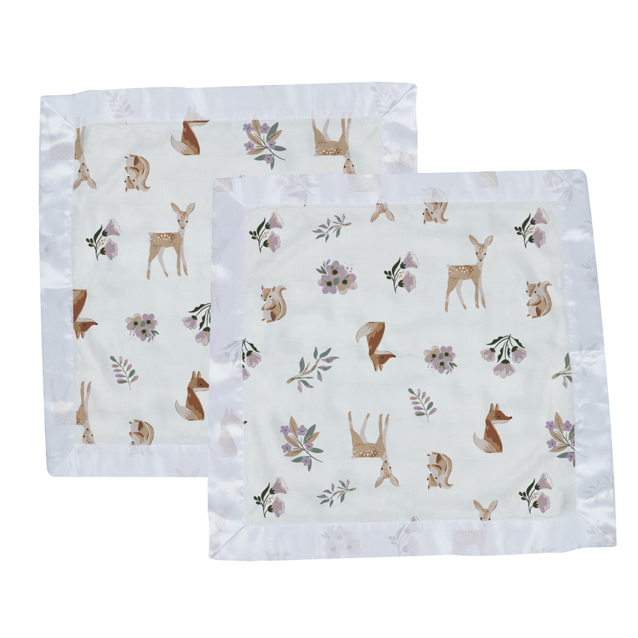 Sierra Fox and Deer Cotton Muslin Security Baby Blankie